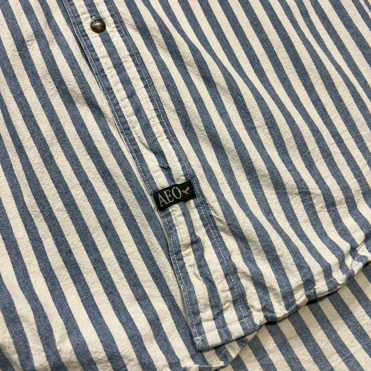American Eagle Outfitters × Vintage Vintage Y2K American Eagle Hickory Striped Button Up Shirt Size US L / EU 52-54 / 3 - 3 Thumbnail
