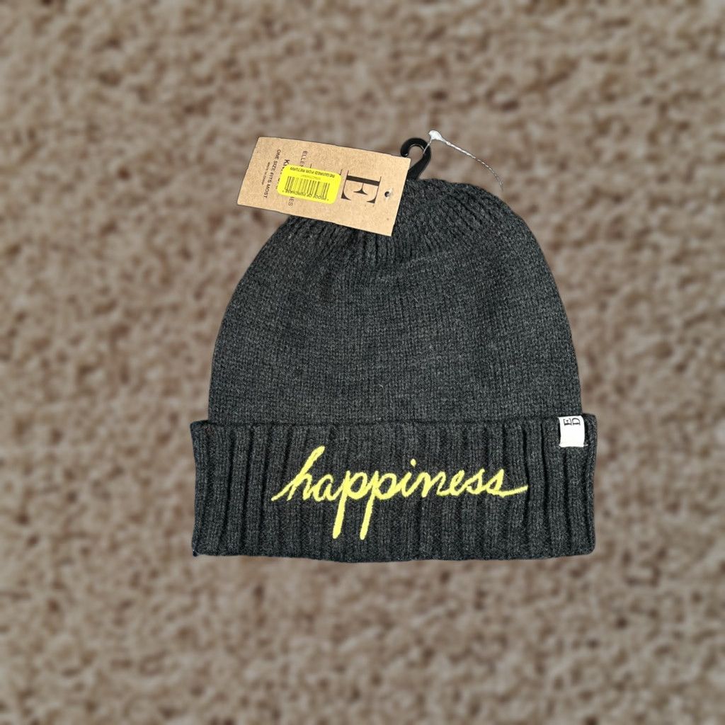 Vintage Happiness Ellen DeGeneres Beanie Toque Women One Size Gray Knit 100% Acrylic NEW Size ONE SIZE - 1 Thumbnail