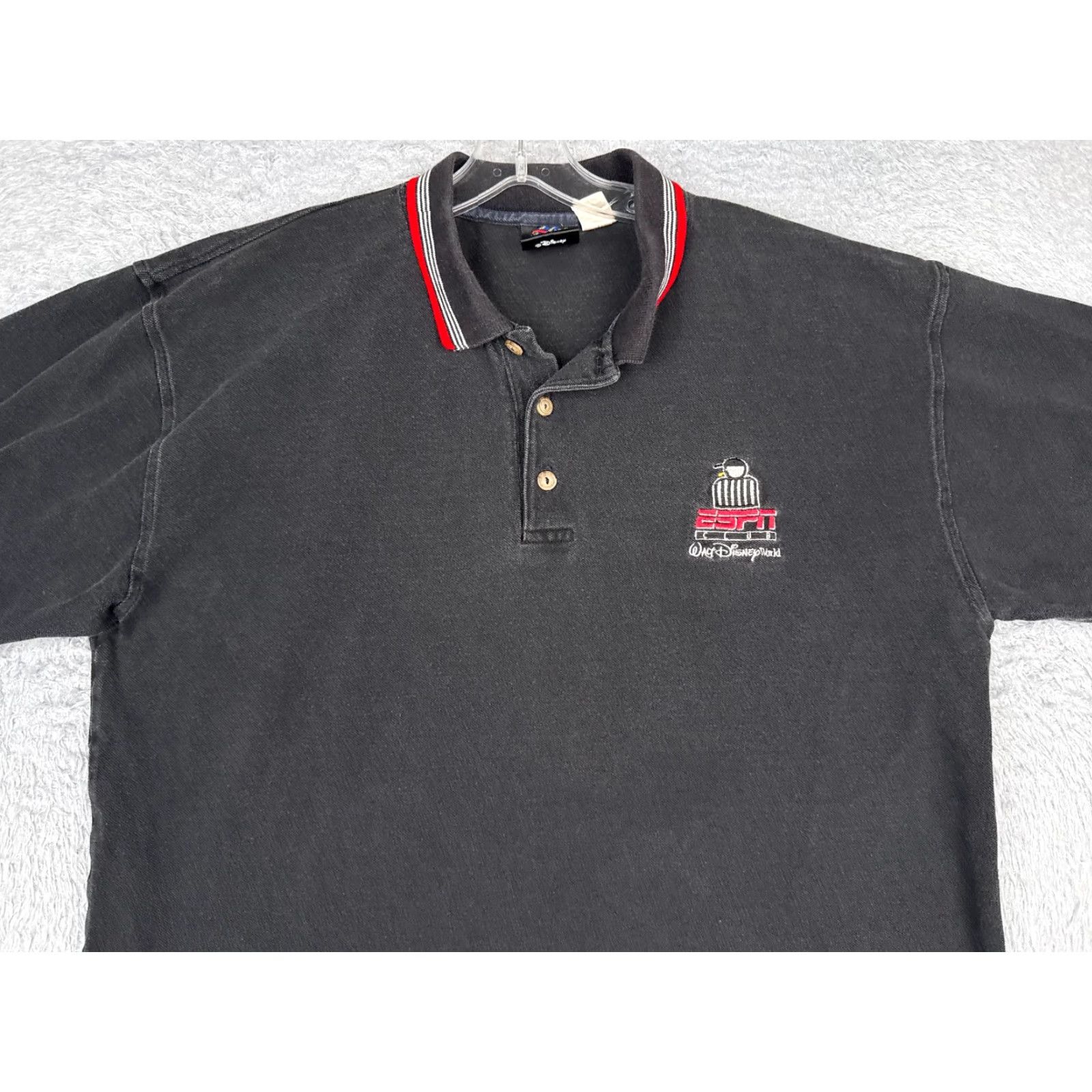 Disney VINTAGE Disney ESPN Club Polo Shirt Men XL Black 100% Cotton Polo Short Sleeve Button-Down Embroidered Logo Sports Classic 90s Size US XL / EU 56 / 4 - 4 Thumbnail