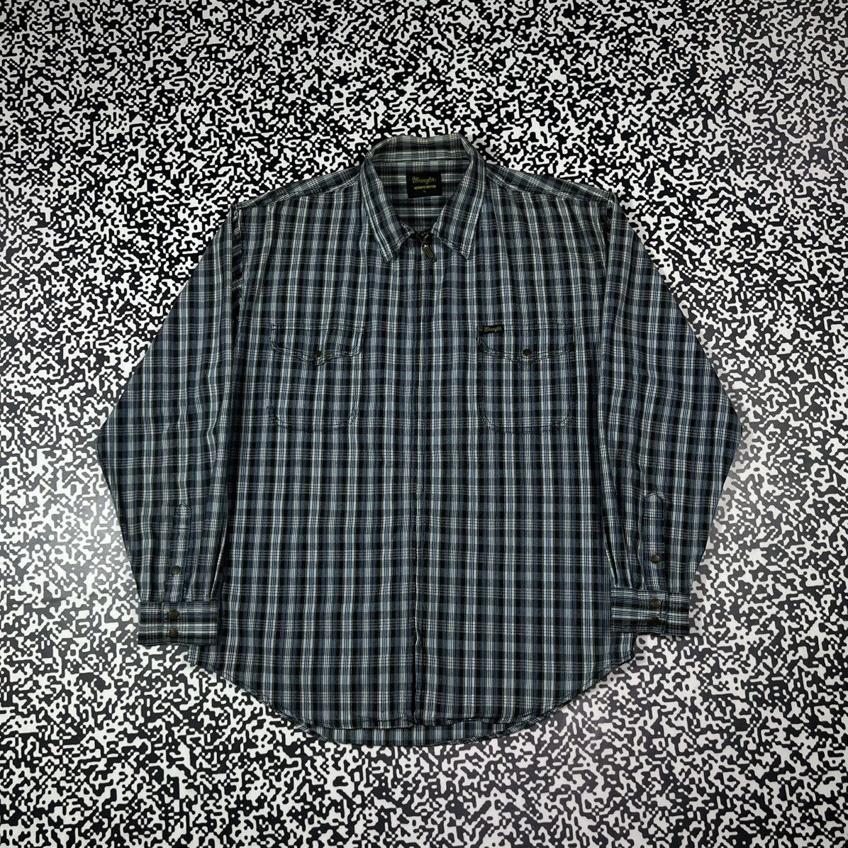 Wrangler Vintage 90s Wrangler Striped Retro Zip Light Jacket Flannel Size US XL / EU 56 / 4 - 1 Thumbnail