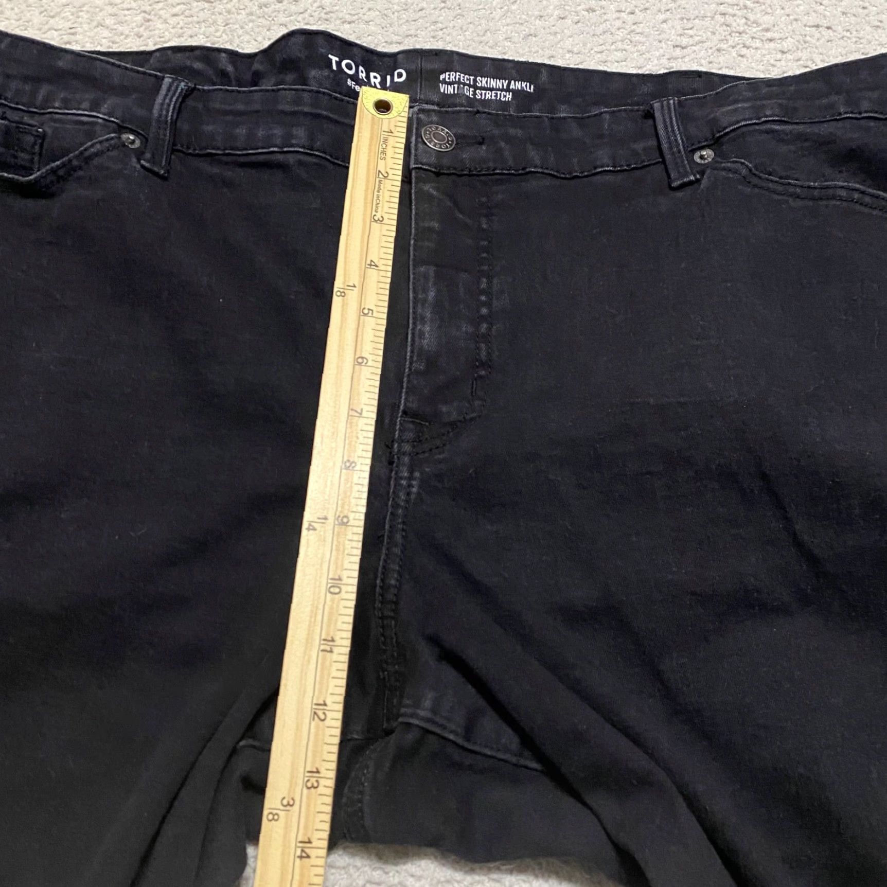 Torrid Torrid Jeans Womens Sz 26 Black Denim Dark Wash Skinny Ankle Stretch Size 32" / US 10 / IT 46 - 2 Thumbnail