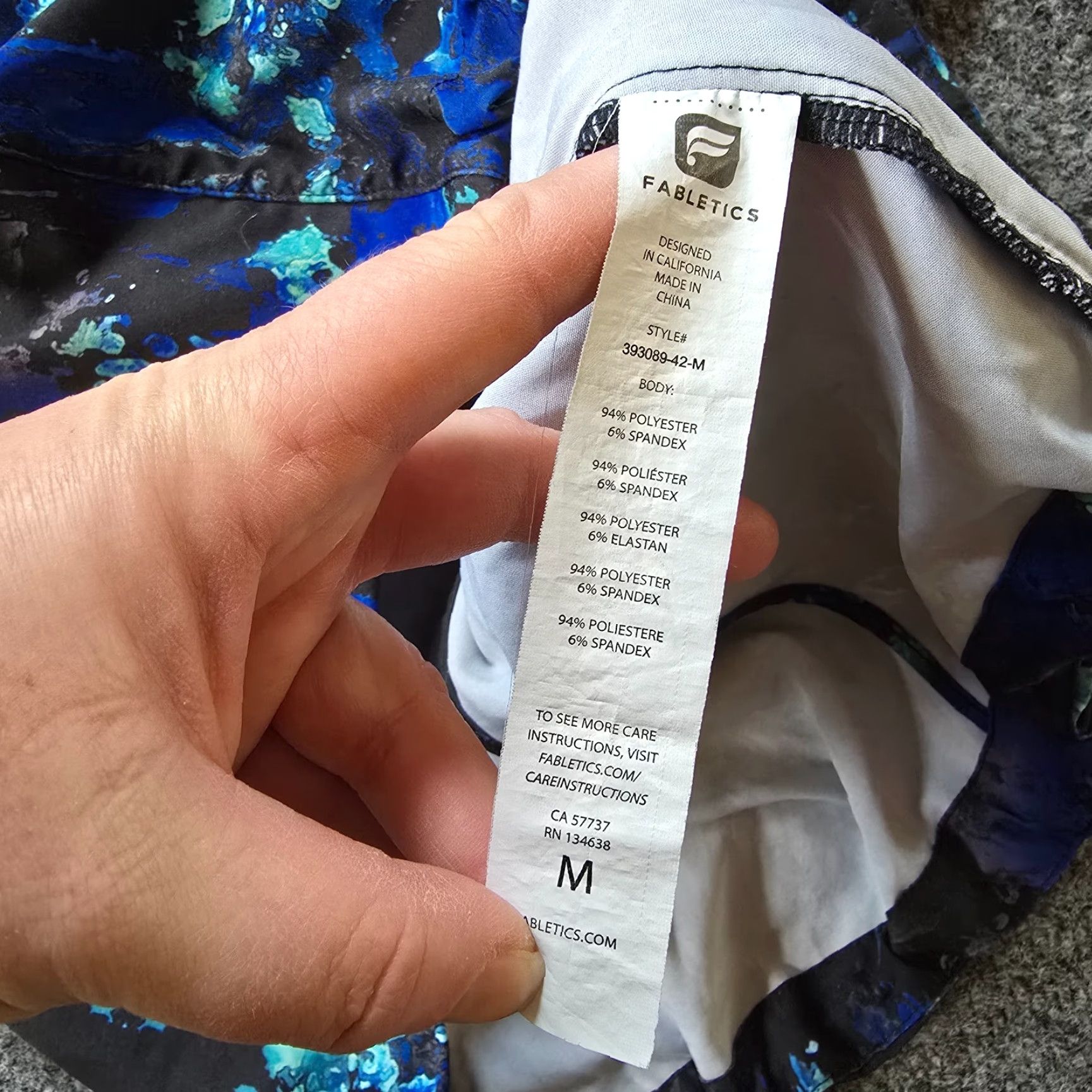 Fabletics Fabletics Jacket Women M Blue Windbreaker Watercolor Full Zip Athletic Size M / US 6-8 / IT 42-44 - 7 Thumbnail