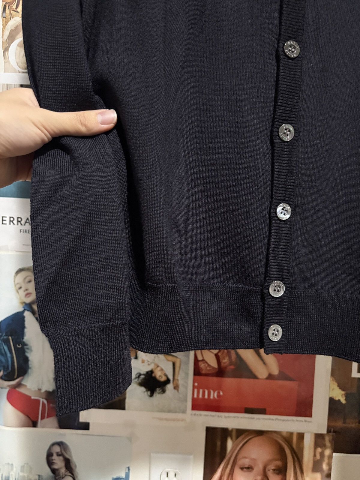 Bally Bally Navy Wool Cardigan Size US L / EU 52-54 / 3 - 7 Thumbnail