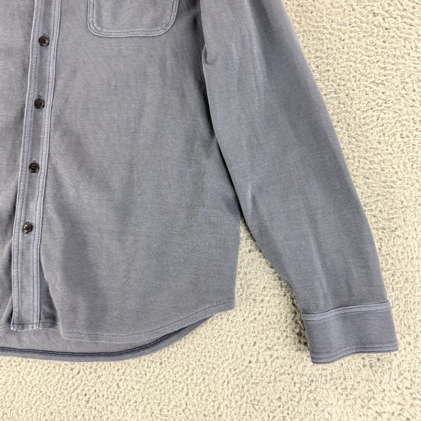 J.Crew J.CREW Button-Up Shirt Mens XL Gray Cotton Waffle Long Sleeve Casual Size US XL / EU 56 / 4 - 3 Thumbnail