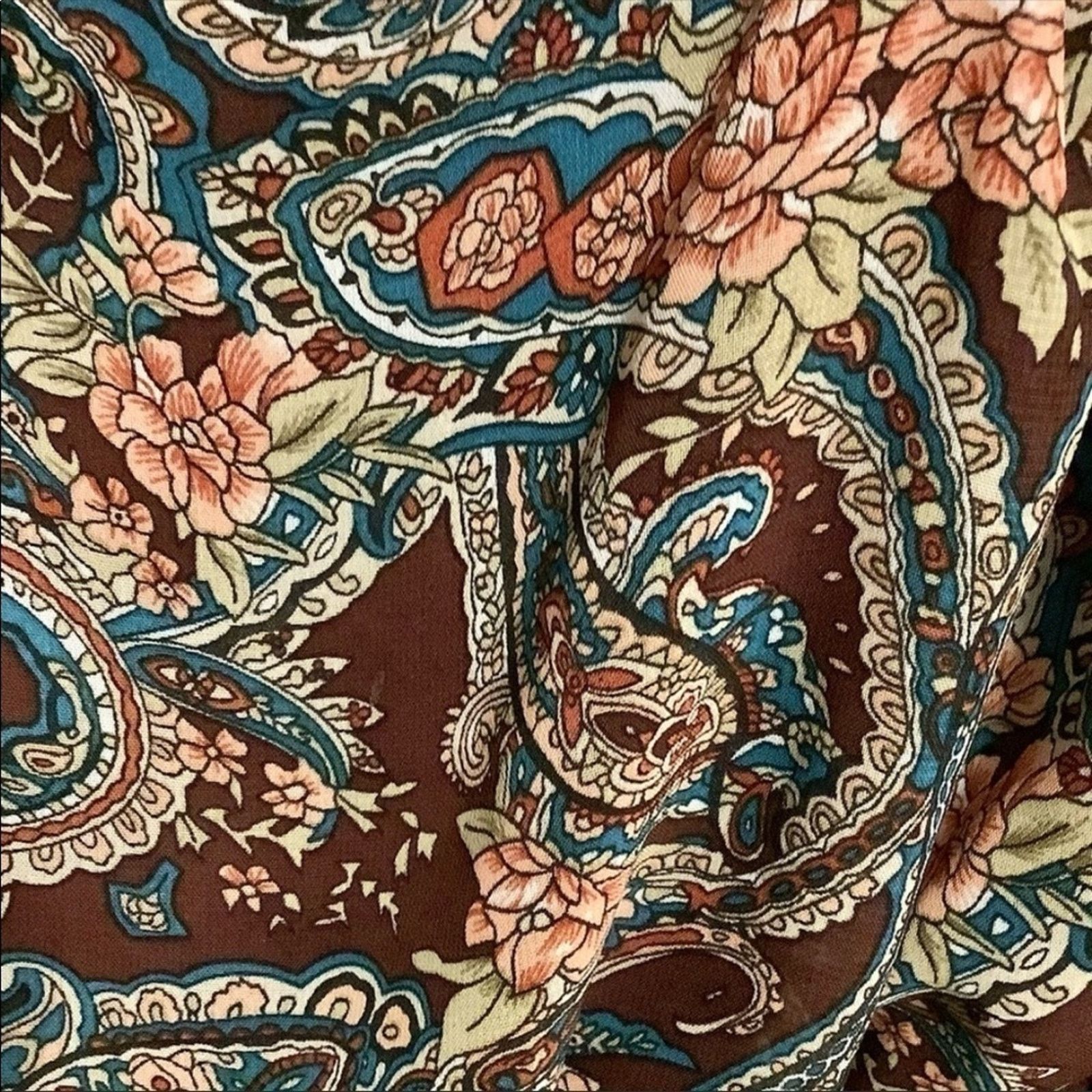 Other Loop 18 Vintage PAISLEY Flutter Sleeve Baby Doll Dress 9/11 Size L / US 10 / IT 46 - 6 Thumbnail