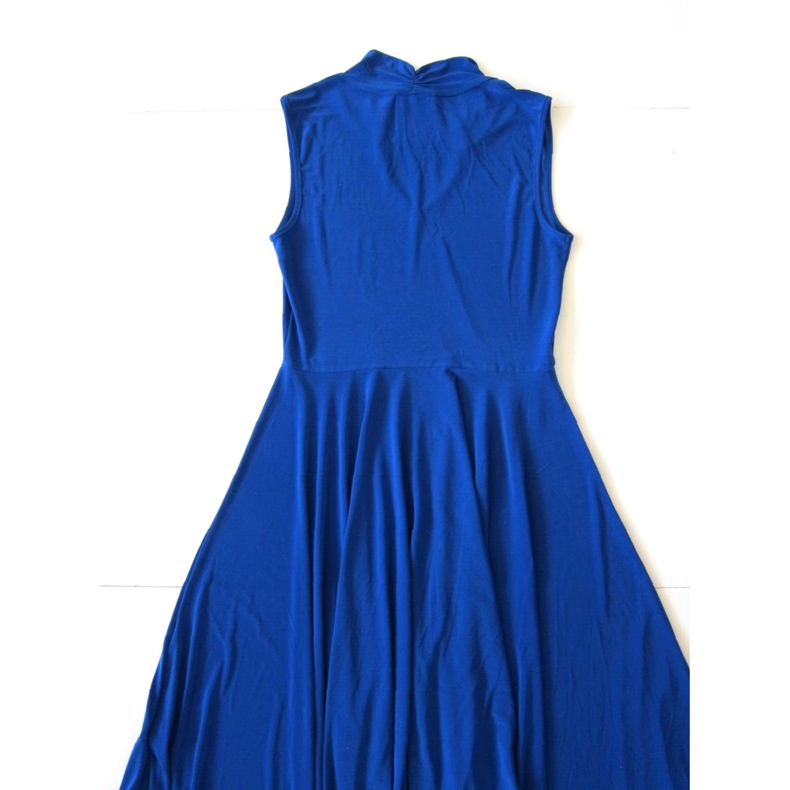 Vintage VINTAGE Perseption Concept Blue Stretch Gold Mock Neck Sleeveless Maxi Dress Small Size S / US 4 / IT 40 - 6 Thumbnail