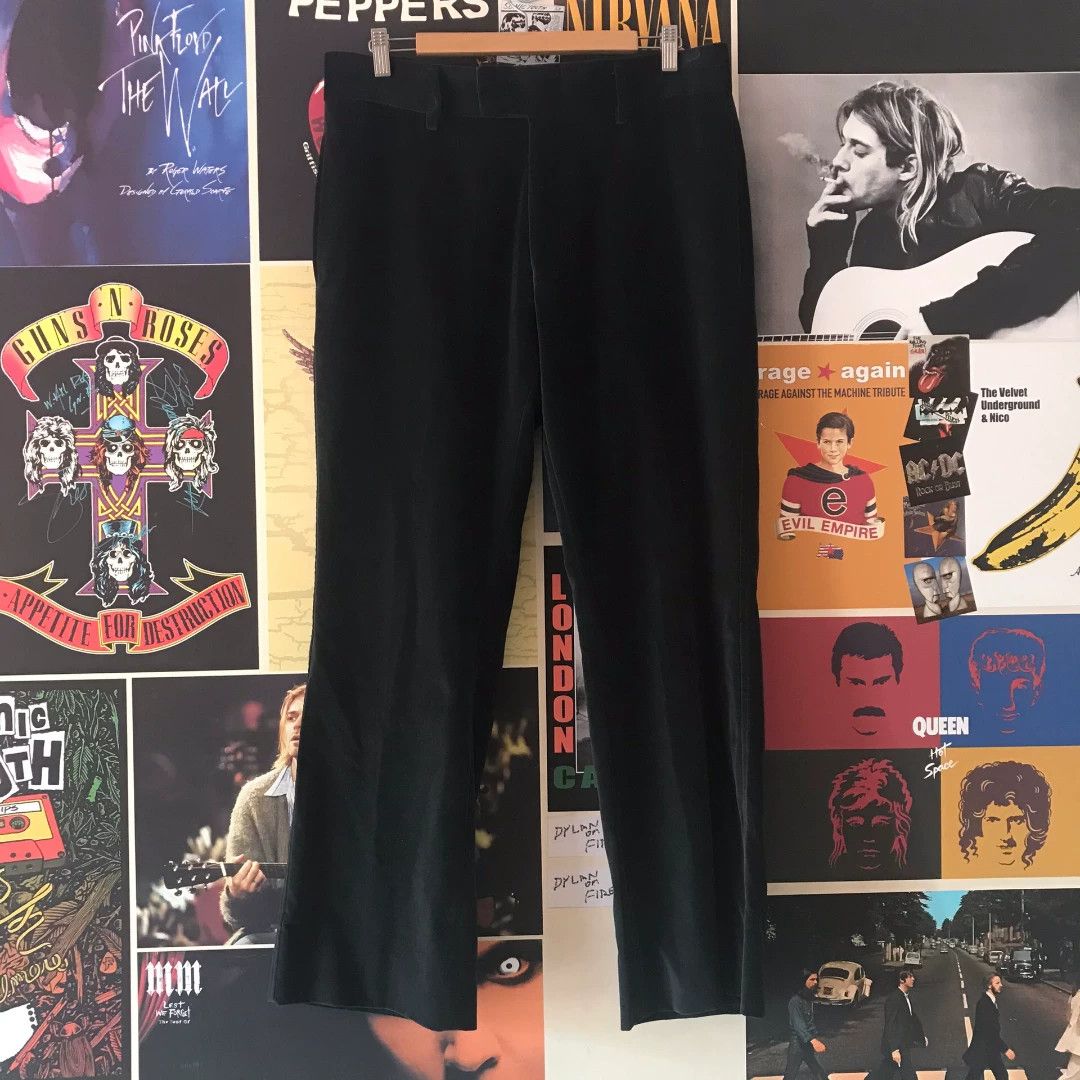 Saint Laurent Paris Yves Saint Laurent Wide-Leg Velvet Pants Size 25" / US 0 / IT 36 - 1 Thumbnail