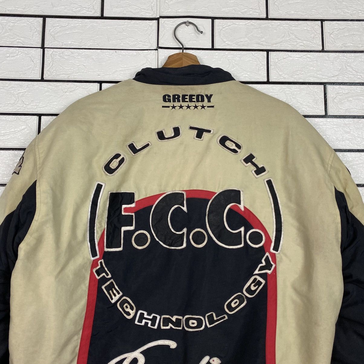 Japanese Brand Vintage Biker Jacket Cafe Racer Greedy Big Logo Size US L / EU 52-54 / 3 - 12 Thumbnail