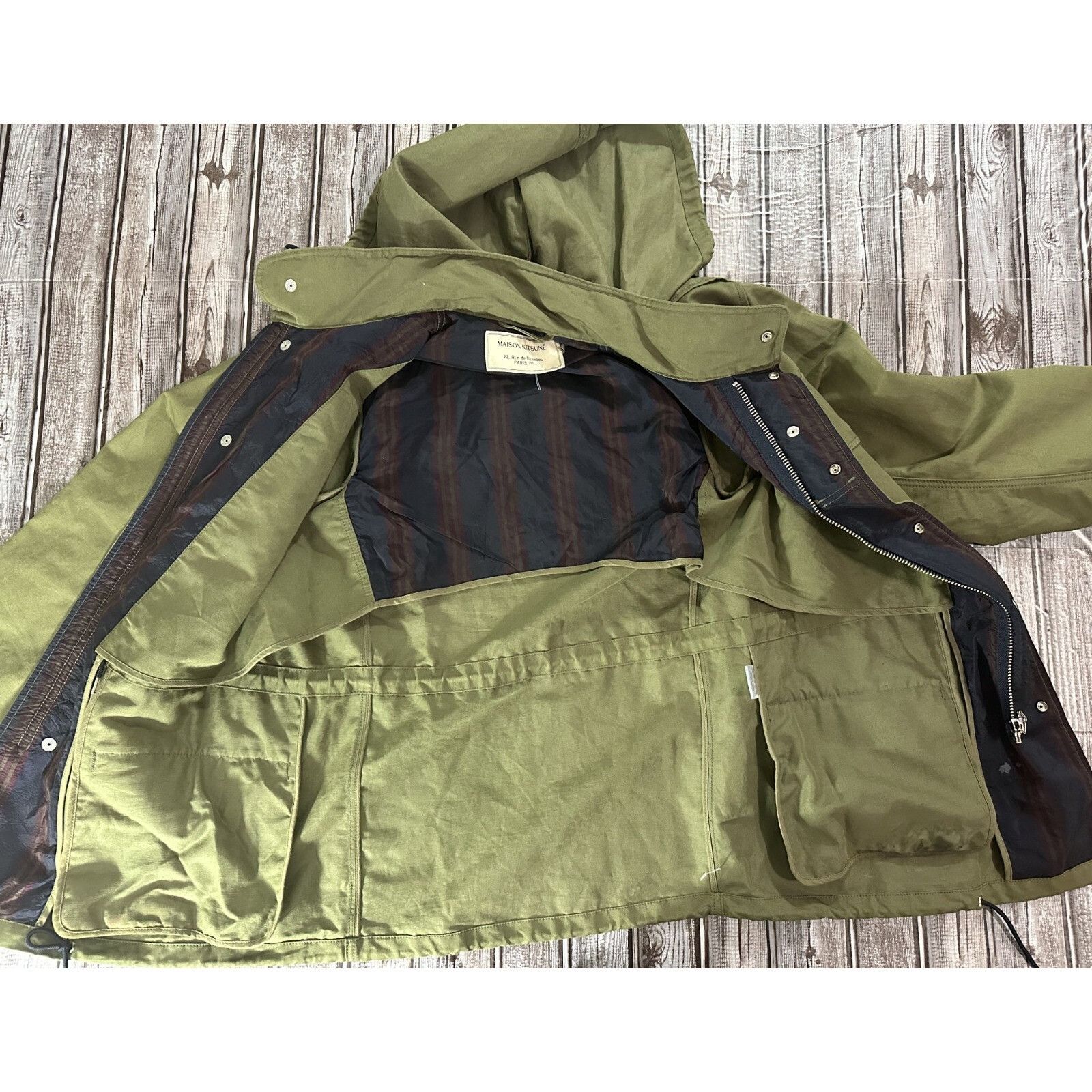 Maison Kitsune MAISON KITSUNE PARIS lineN blend hidden hood military utilit Size US XS / EU 42 / 0 - 2 Thumbnail