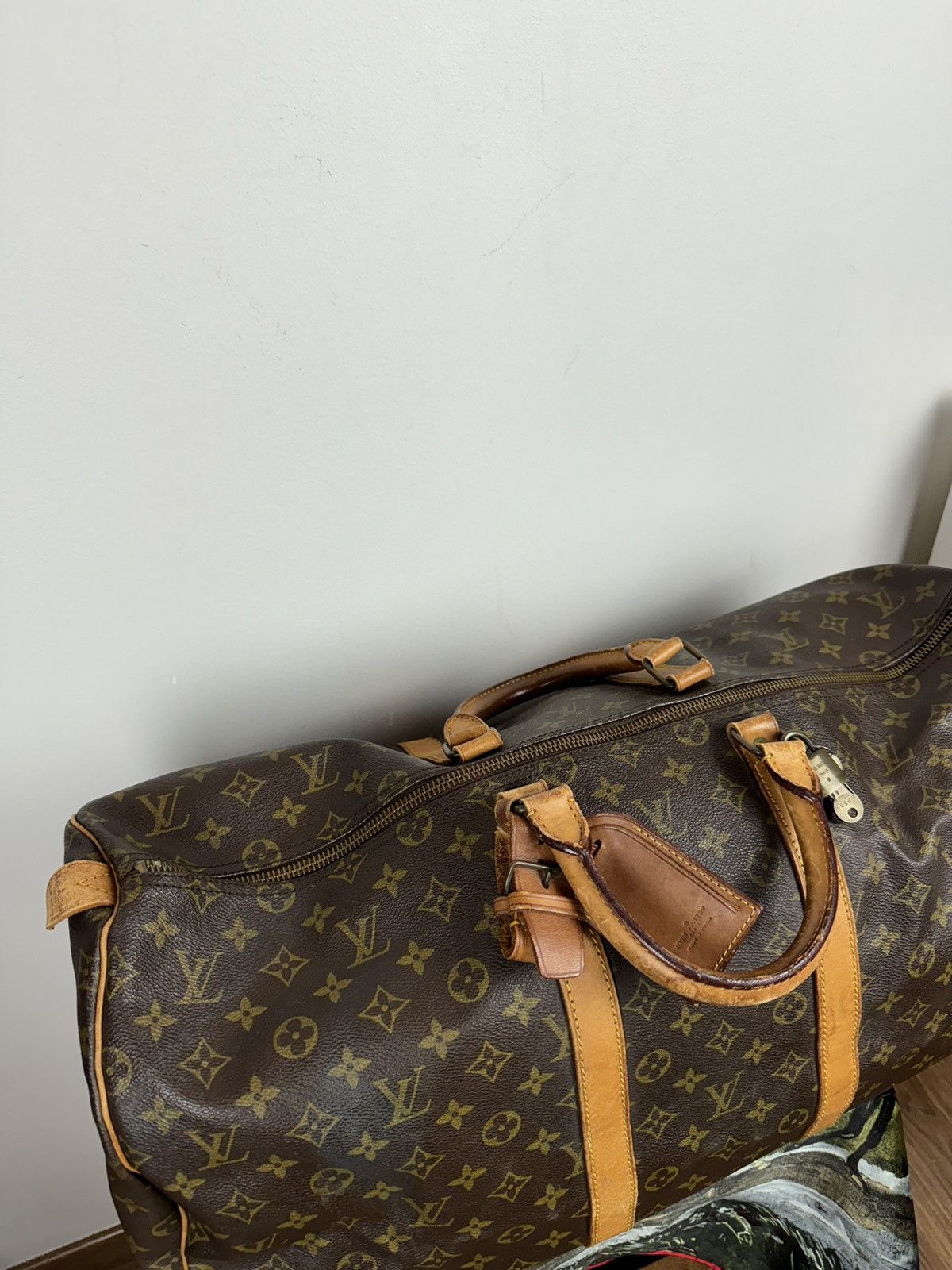Genuine Leather Luxury travel bag Louis Vuitton Keepall 55 original item Size ONE SIZE - 5 Thumbnail