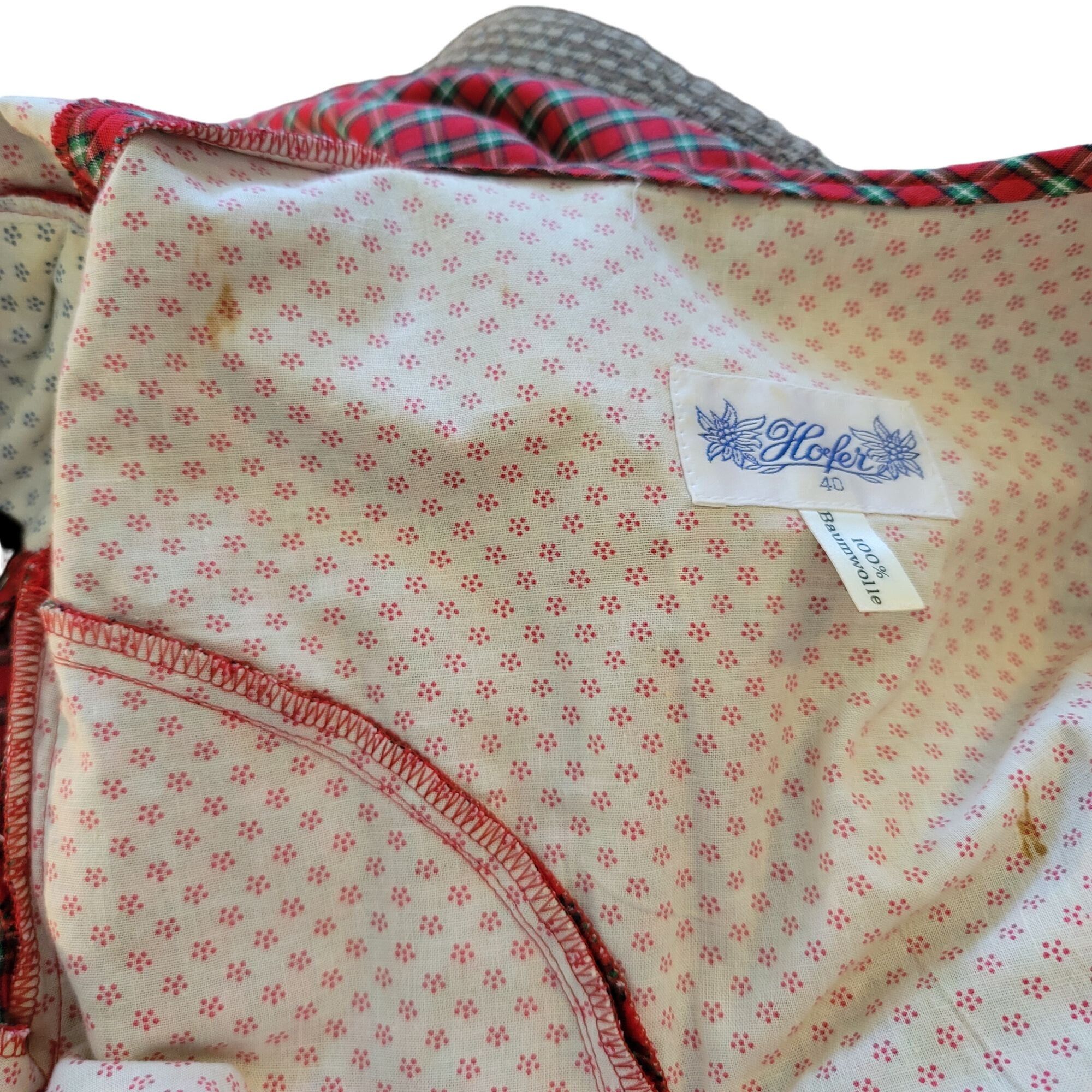 Vintage Vintage Hoefer Prarie Dress Red Green Plaid Long Sleeve Butt Size M / US 6-8 / IT 42-44 - 10 Thumbnail