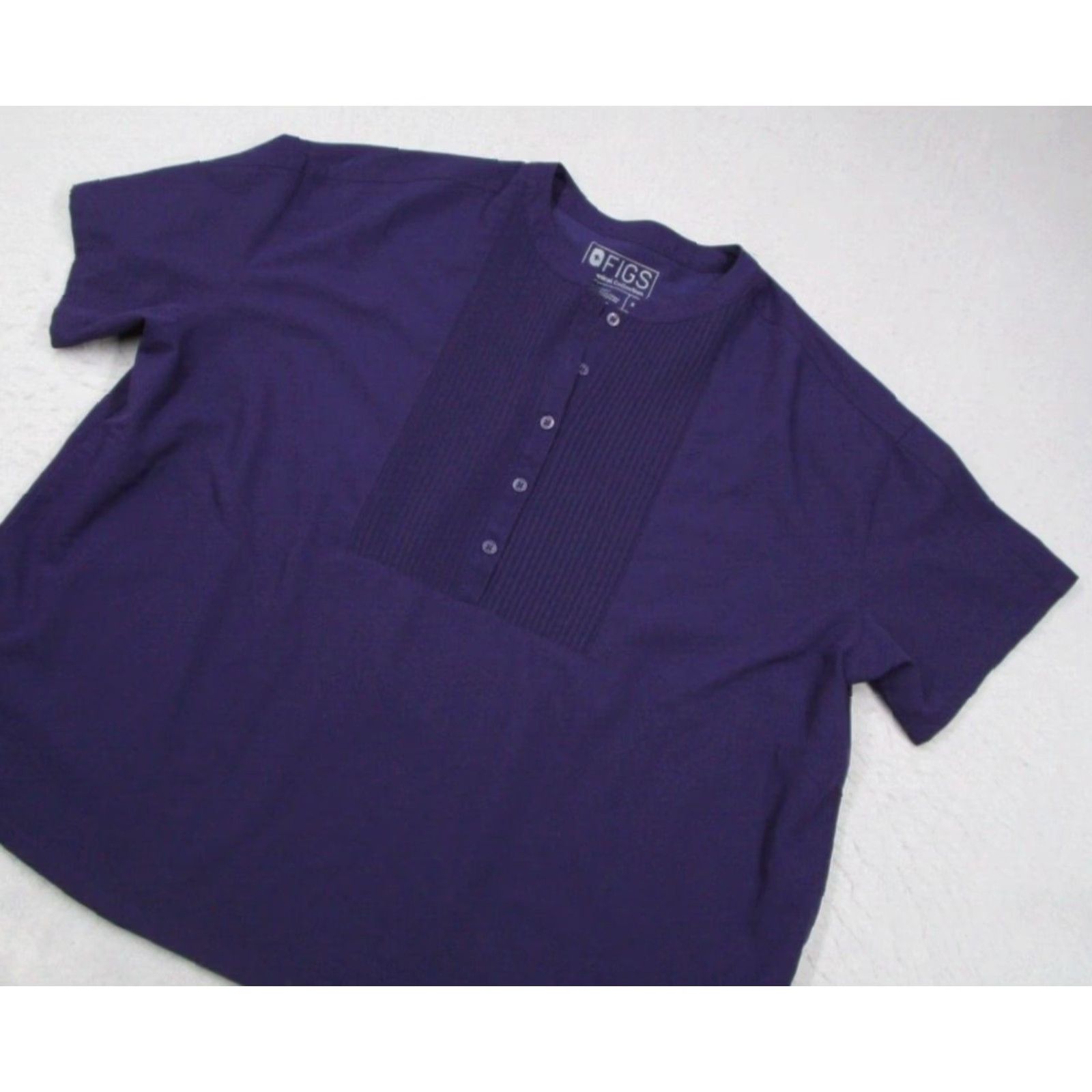 Vintage FIGS Scrub Top Women XL Purple Technical Collection MUA Pintuck - Polyester Blend Size XL / US 12-14 / IT 48-50 - 2 Thumbnail