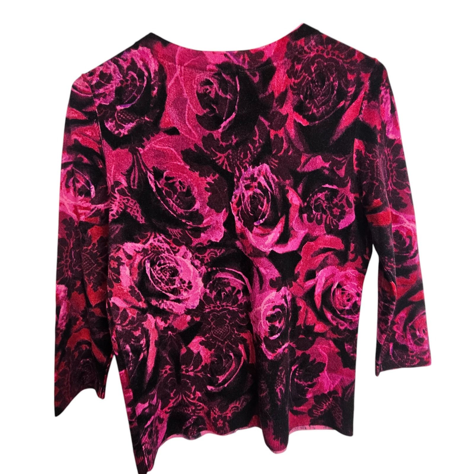 Robert Talbott Talbots Womens Floral Merino Wool Crew Neck Sweater Sz MP Size M / US 6-8 / IT 42-44 - 8 Thumbnail