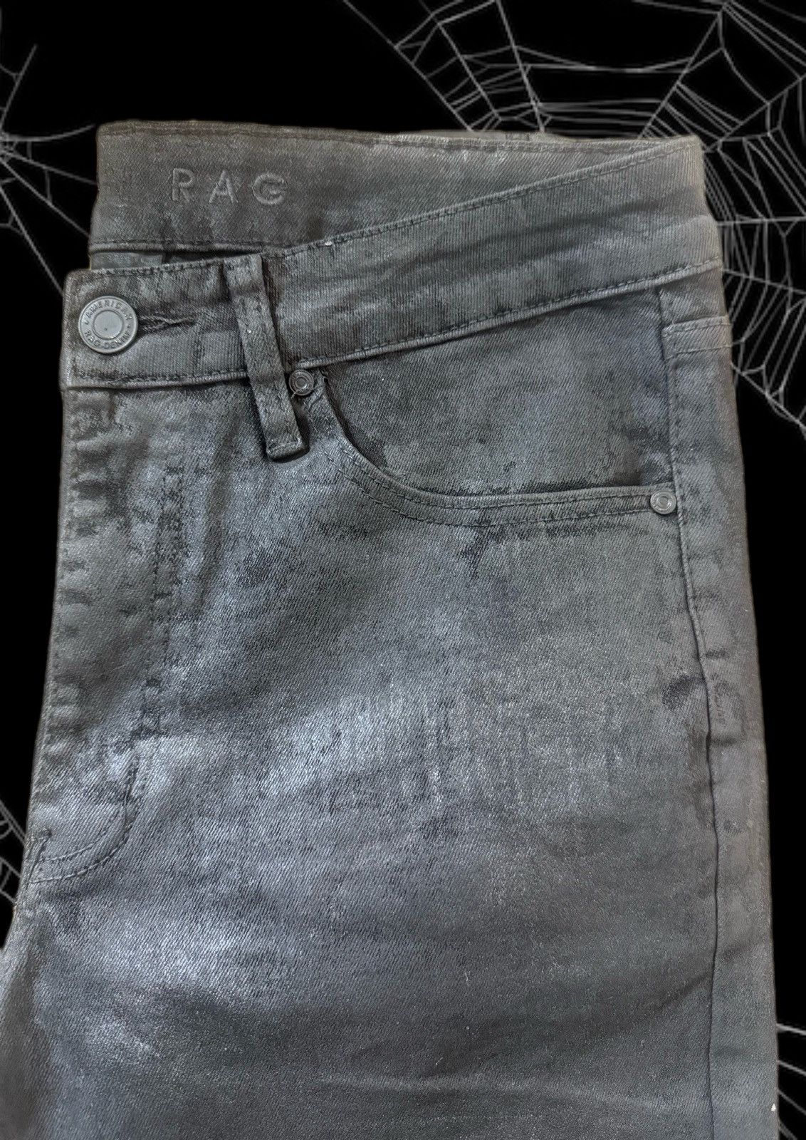 Other Noir Waxed Denim Size US 32 / EU 48 - 3 Thumbnail