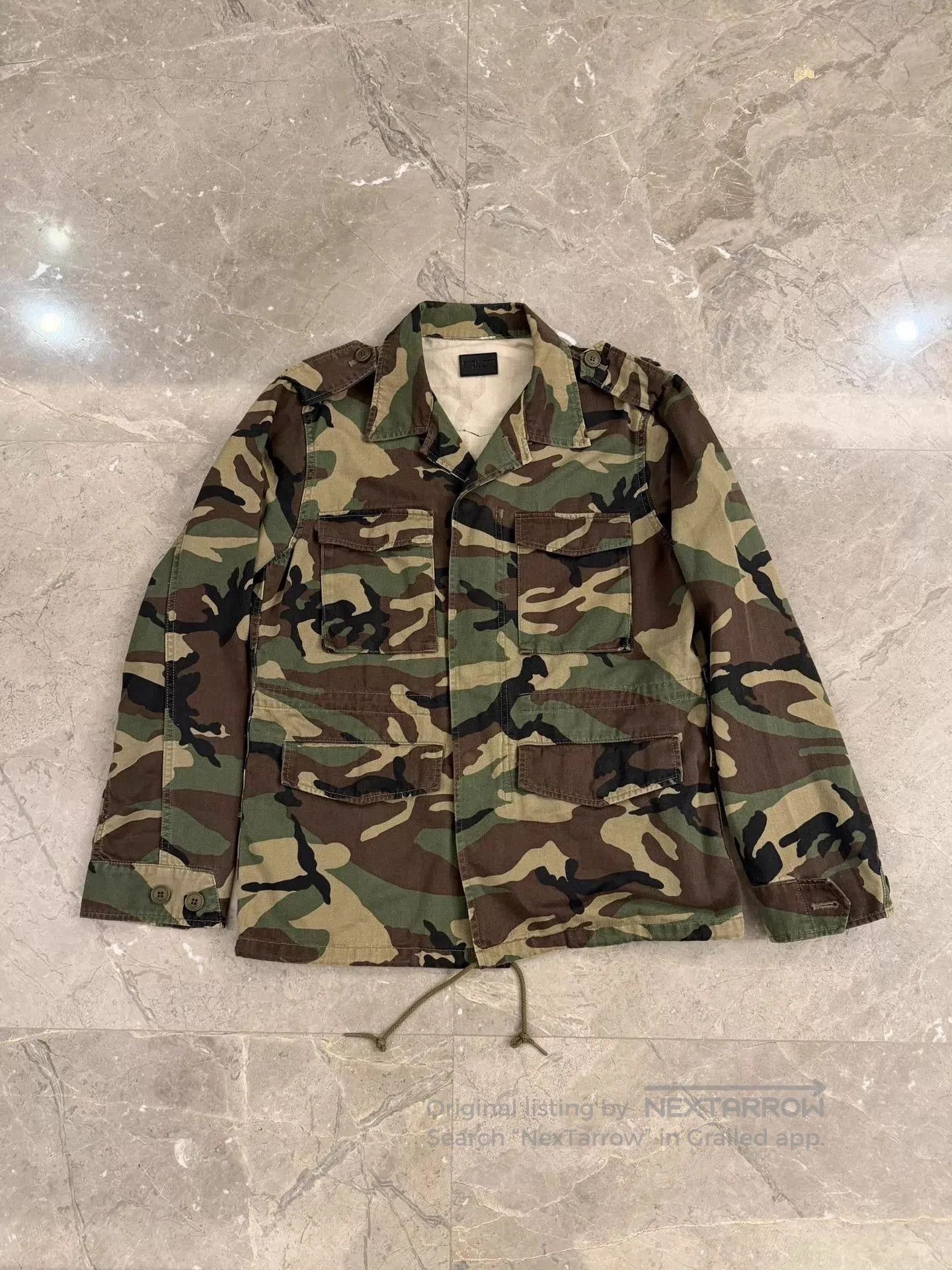 Saint Laurent Paris Green Camouflage Embroidered Light Jacket . Size US S / EU 44-46 / 1 - 4 Thumbnail