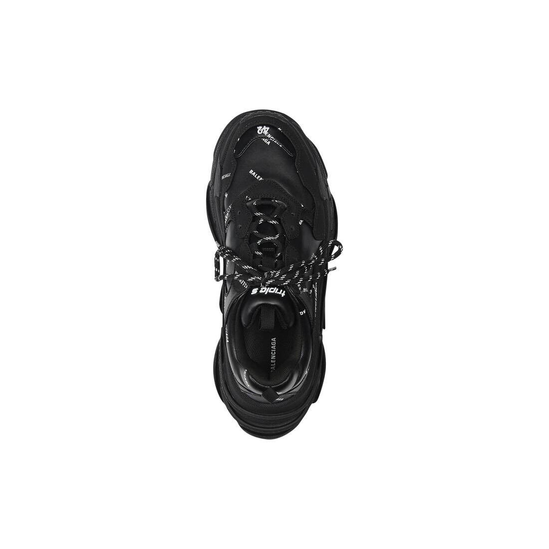 Balenciaga o1srvl11e0225 Triple S Sneakers Allover Logo in Black Size US 12 / EU 45 - 5 Thumbnail