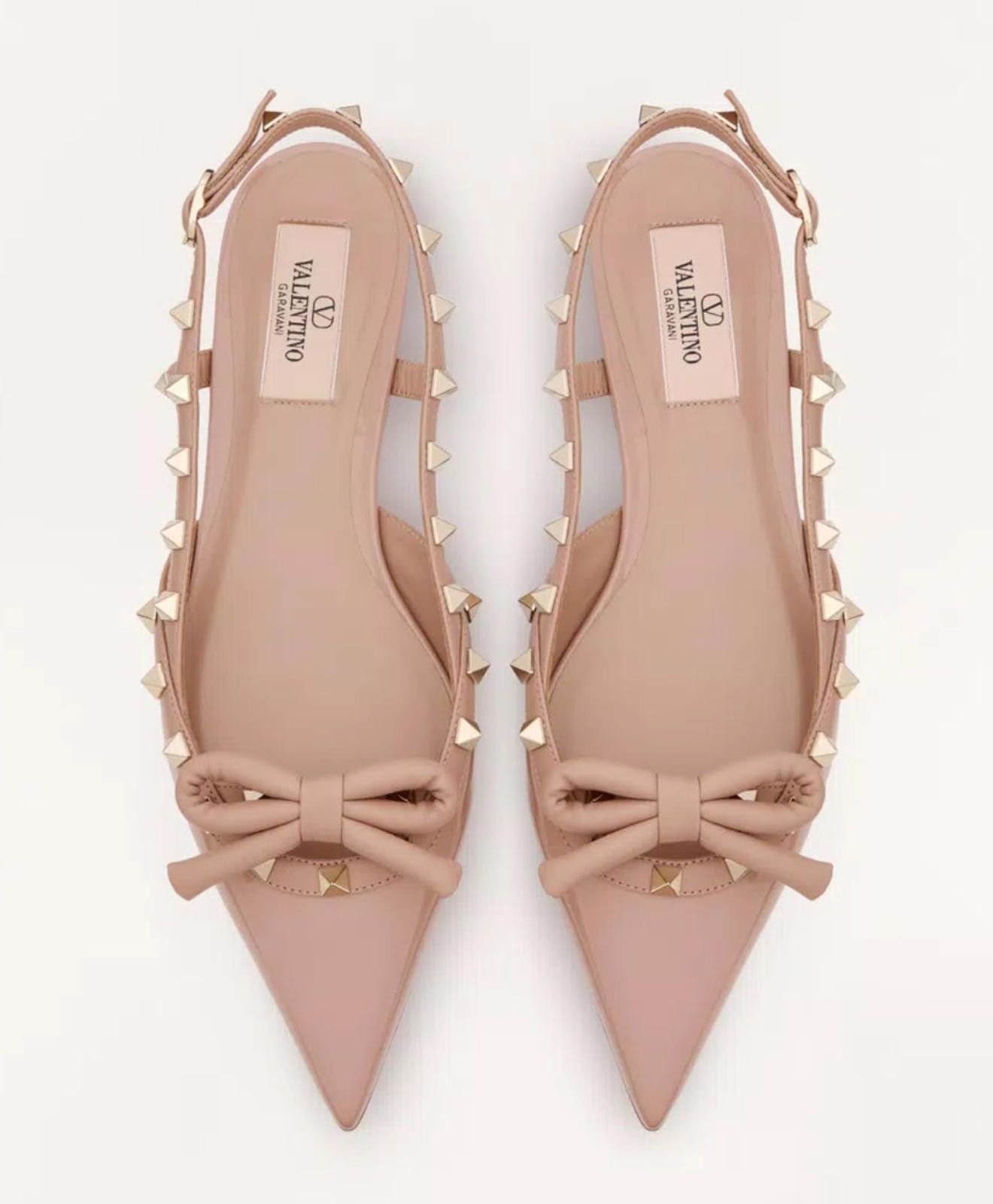 Other Valentino Rockstud Bow Ballerina Slingback Size US 7.5 / IT 37.5 - 4 Thumbnail