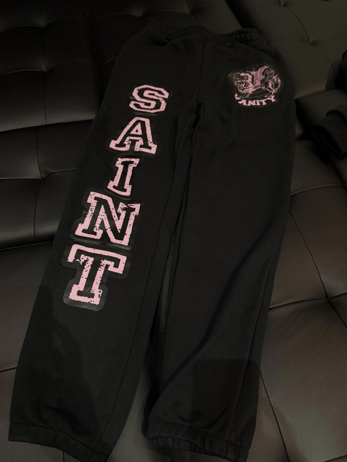 Saint Vanity Size M - Saint Vanity Varsity Sweatpants Black Pink NEW 2025 Size US 32 / EU 48 - 7 Thumbnail