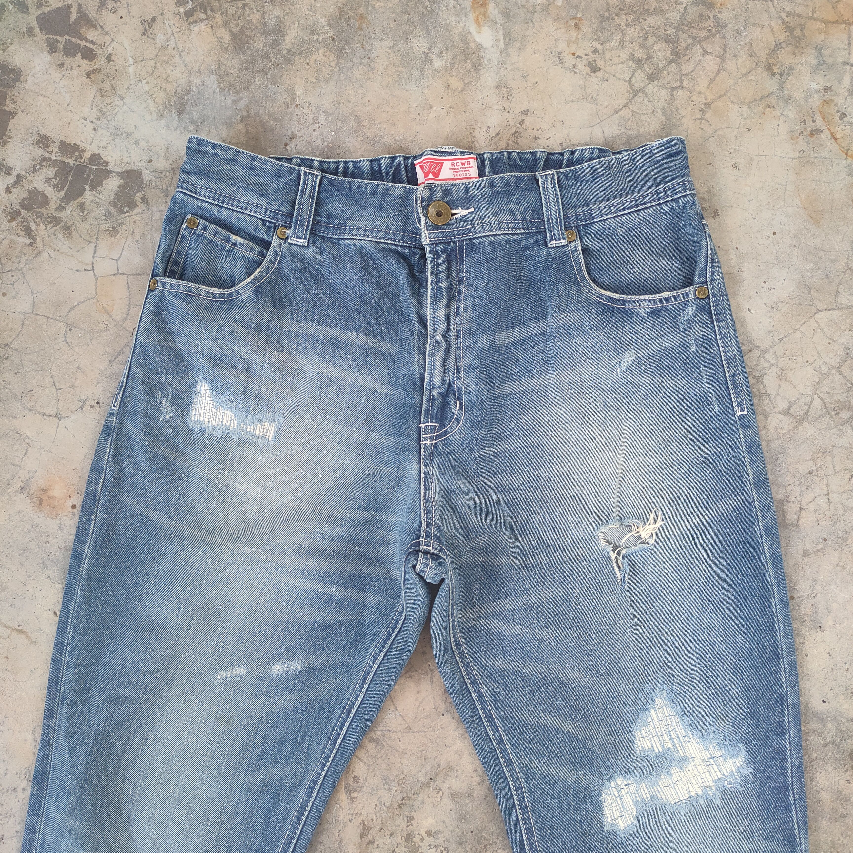 Japanese Brand W34 VINTAGE JAPANESE FADED DISTRESSED RIPPED JEANS PANTS Size US 34 / EU 50 - 3 Thumbnail
