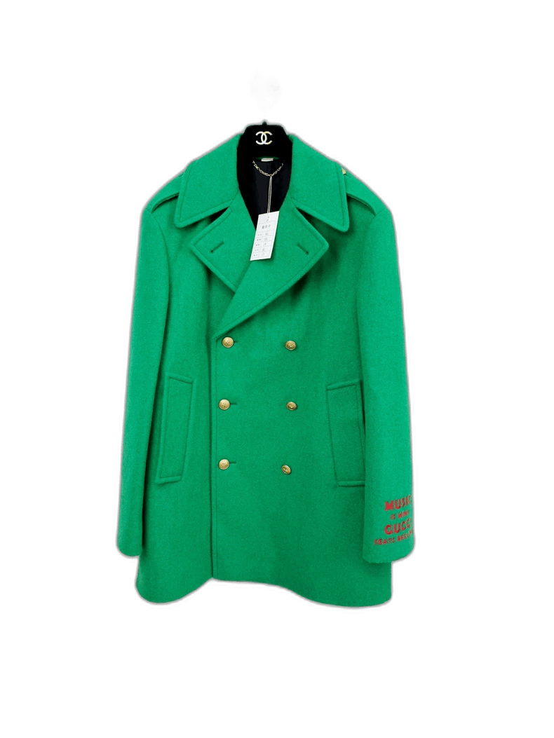Gucci Gucci New Wool Coat Green Color-2505 Size L / US 10 / IT 46 - 1 Thumbnail