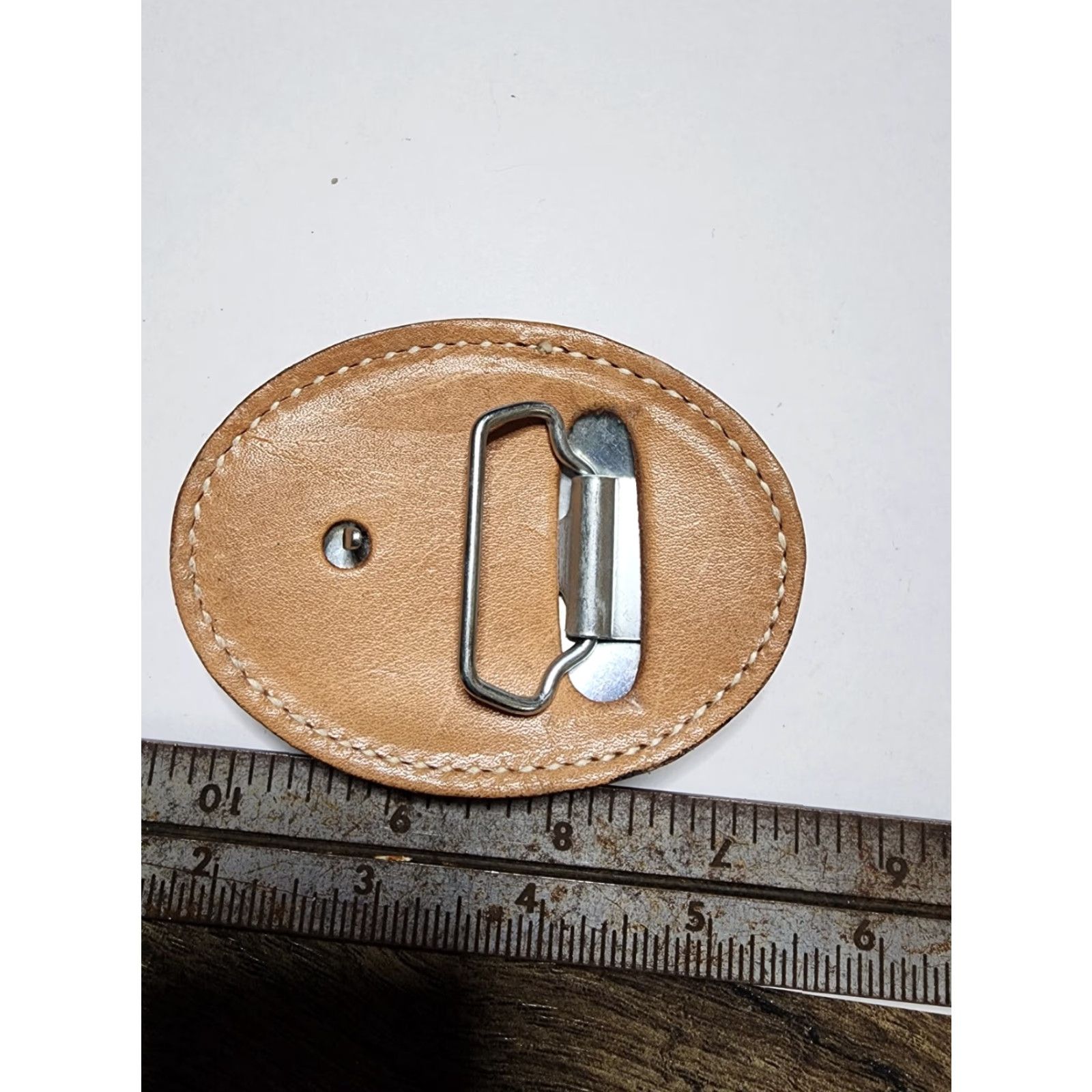 Vintage VINTAGE Mens Crocodile Brown Leather Oval Belt Buckle Belt Buckle, Brown, Vintage, 60s-00s, Mens, Belt Accessory Size ONE SIZE - 2 Thumbnail