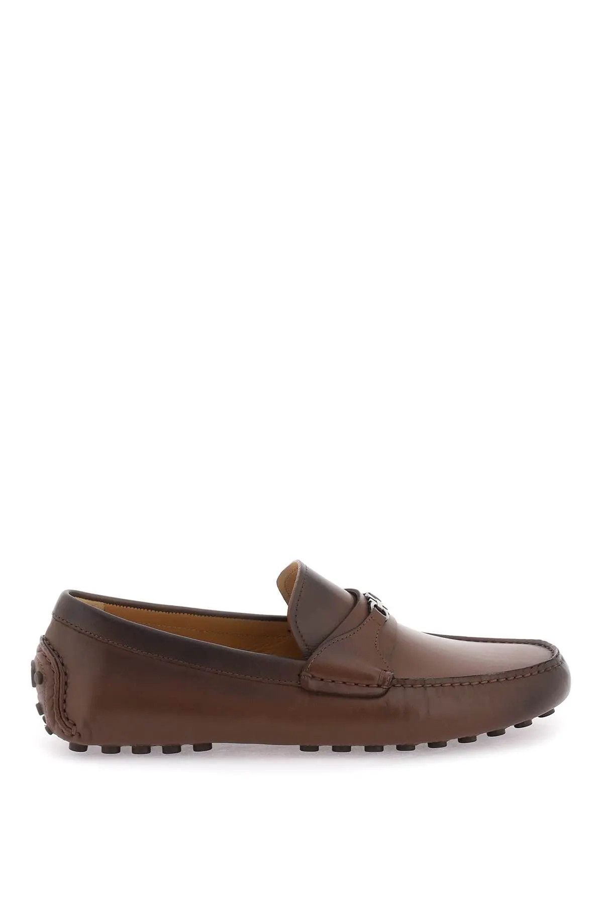 image of Salvatore Ferragamo O1S22I1N0324 Gancini Loafers In Brown, Men's (Size 7)