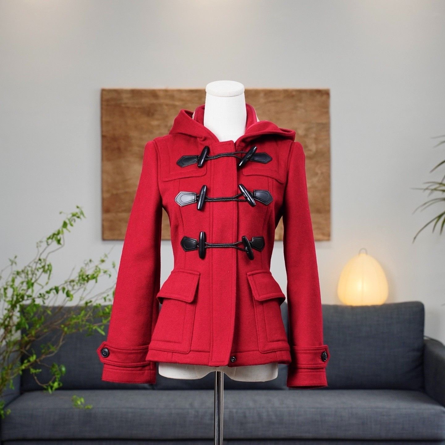 Burberry Burberry Wool Red Coat L Women Size L / US 10 / IT 46 - 1 Thumbnail