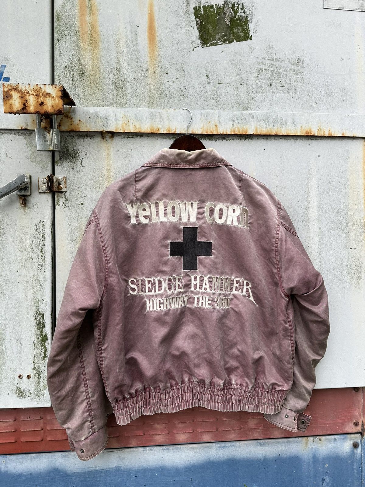 Vintage 👹Vintage Faded Yellow Corn SLEDGE HAMMER Bomber Jacket Size US M / EU 48-50 / 2 - 9 Thumbnail