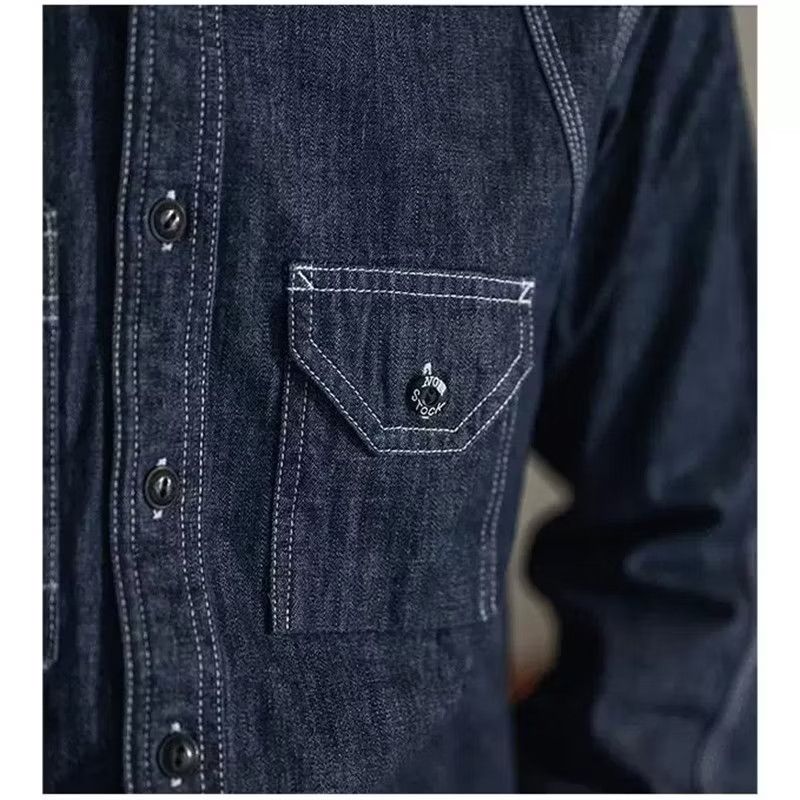 Japanese Brand Amekaji non stock flyer chambray shirt Size US M / EU 48-50 / 2 - 3 Thumbnail