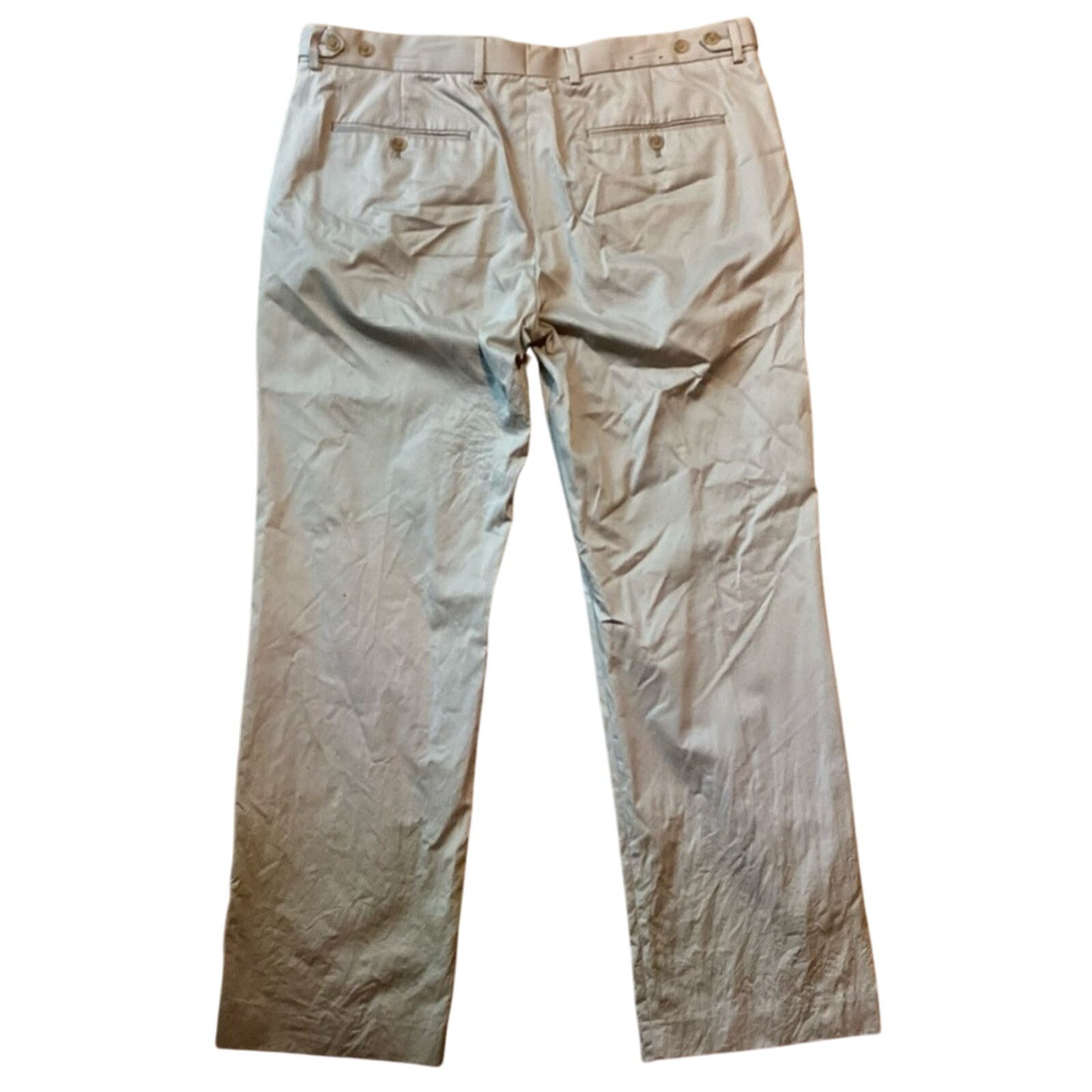 Express Express Producer Khaki Pinstriped Dress Pants, 38x32 Size US 38 / EU 54 - 7 Thumbnail