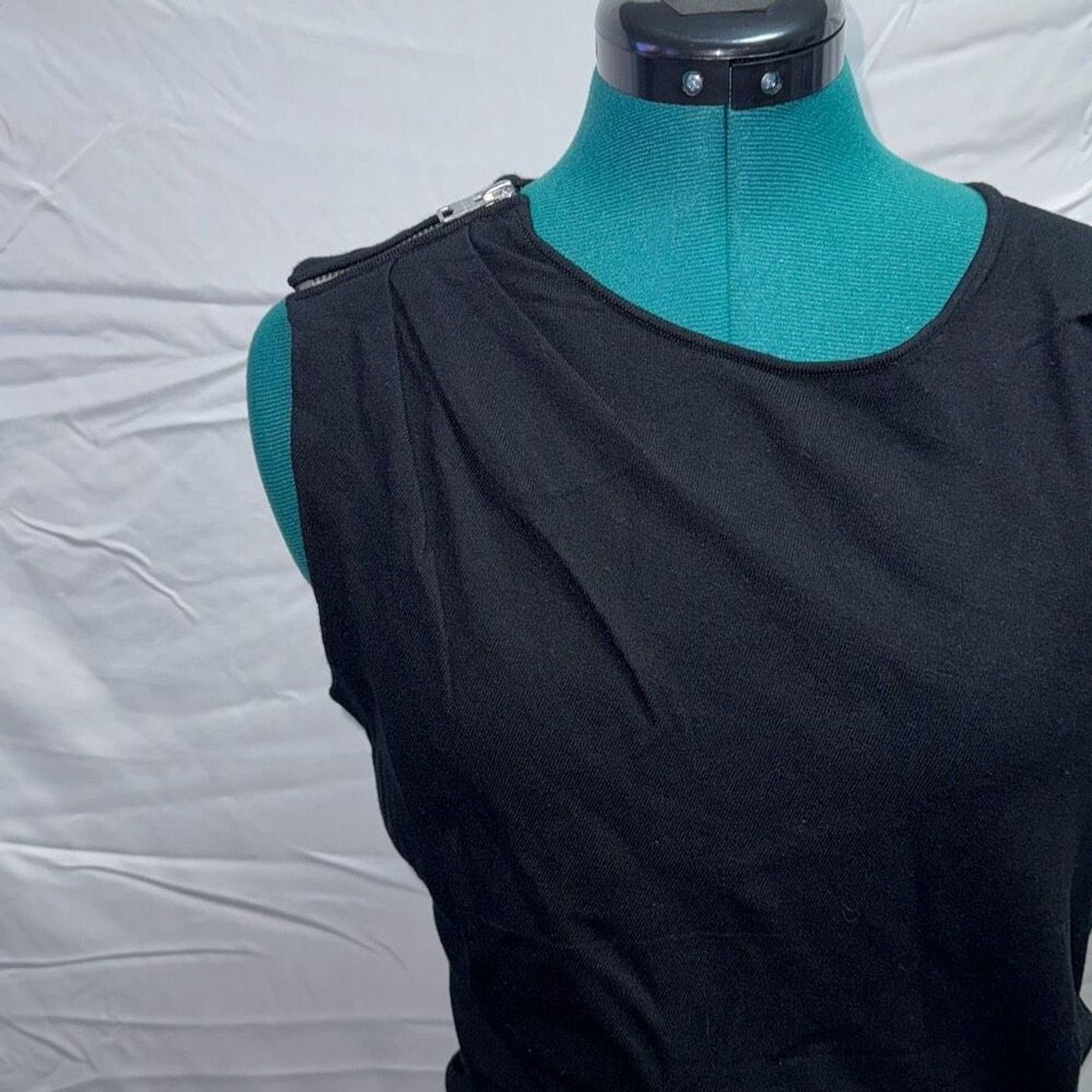 Allsaints All Saints Black Rina Asymmetric Draped Dress | Sz L, NWT Size L / US 10 / IT 46 - 3 Thumbnail
