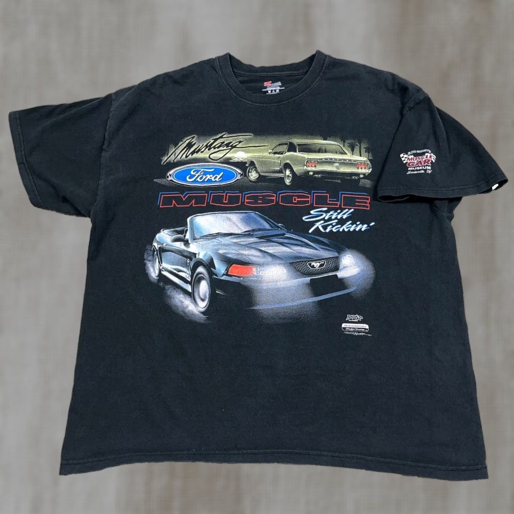 Hanes Vintage Hanes Mustang Shirt Men XL Black 80s 90s USA Logo T-Shirt Grunge Motif Size US XL / EU 56 / 4 - 1 Thumbnail