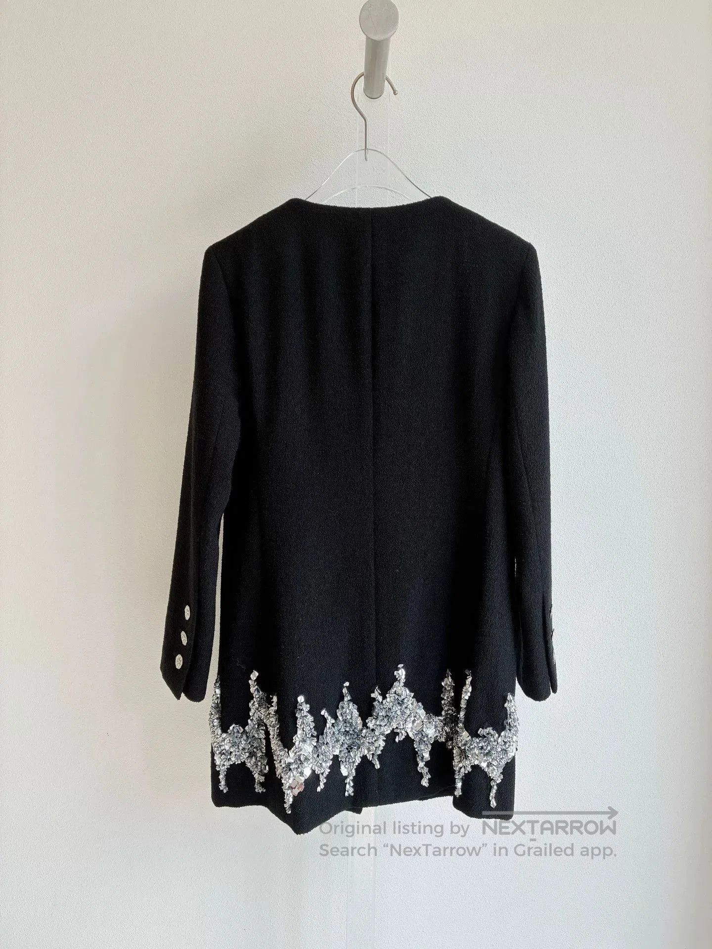 Chanel Chanel 22A Black Sequin Embroidered Coat. Size XXS / US 00 / IT 34 - 3 Thumbnail