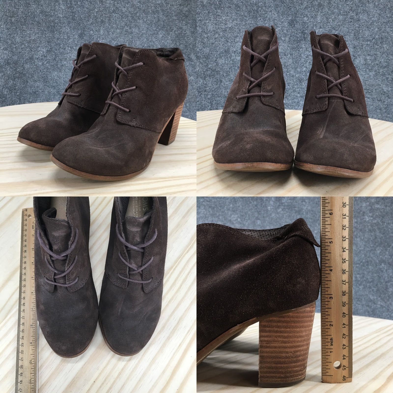 Toms TOMS Lunata Bootie Brown Suede Three Eye Lace Up Desert Boots Women 9 Adult Shoes Brown Suede Boots Size US 9 / IT 39 - 8 Thumbnail