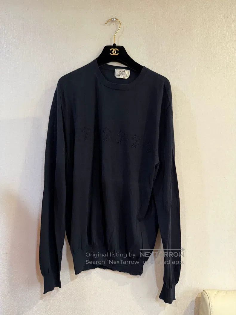 Hermes Hermes Horse Pattern Fuzzy Cloud Cashmere Knit Sweater Size L / US 10 / IT 46 - 1 Thumbnail