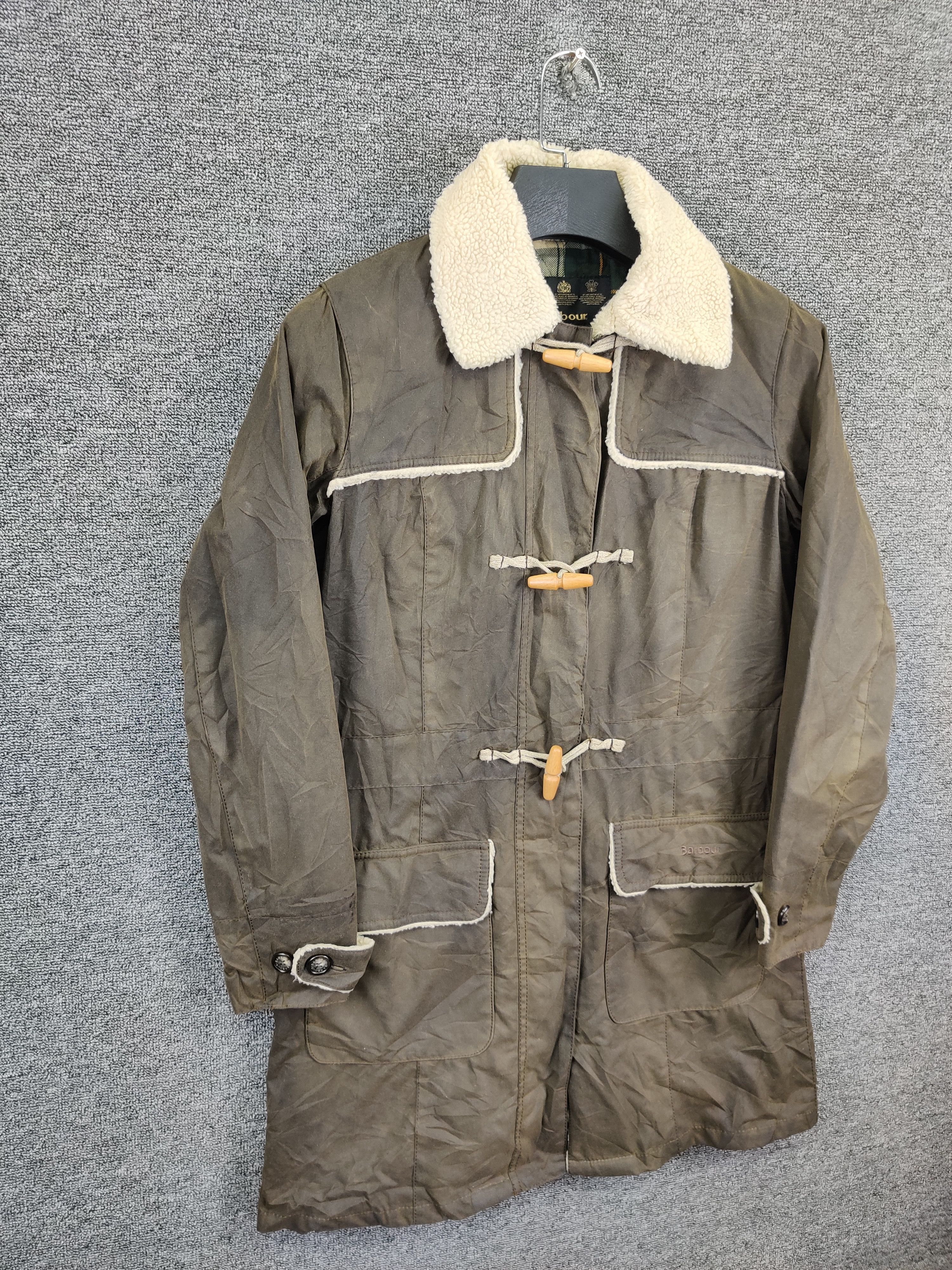 Barbour Vintage 90s Barbour Tartan Waxed Duffle Coat Size US M / EU 48-50 / 2 - 5 Thumbnail