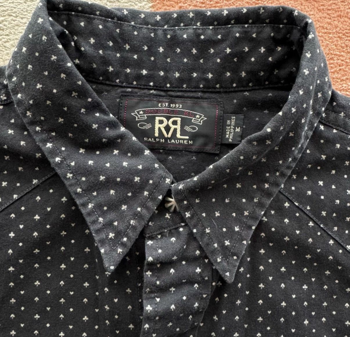 RRL Ralph Lauren RRL Ralph Lauren Double RL Black Poker Western Shirt K22 Size US M / EU 48-50 / 2 - 3 Thumbnail