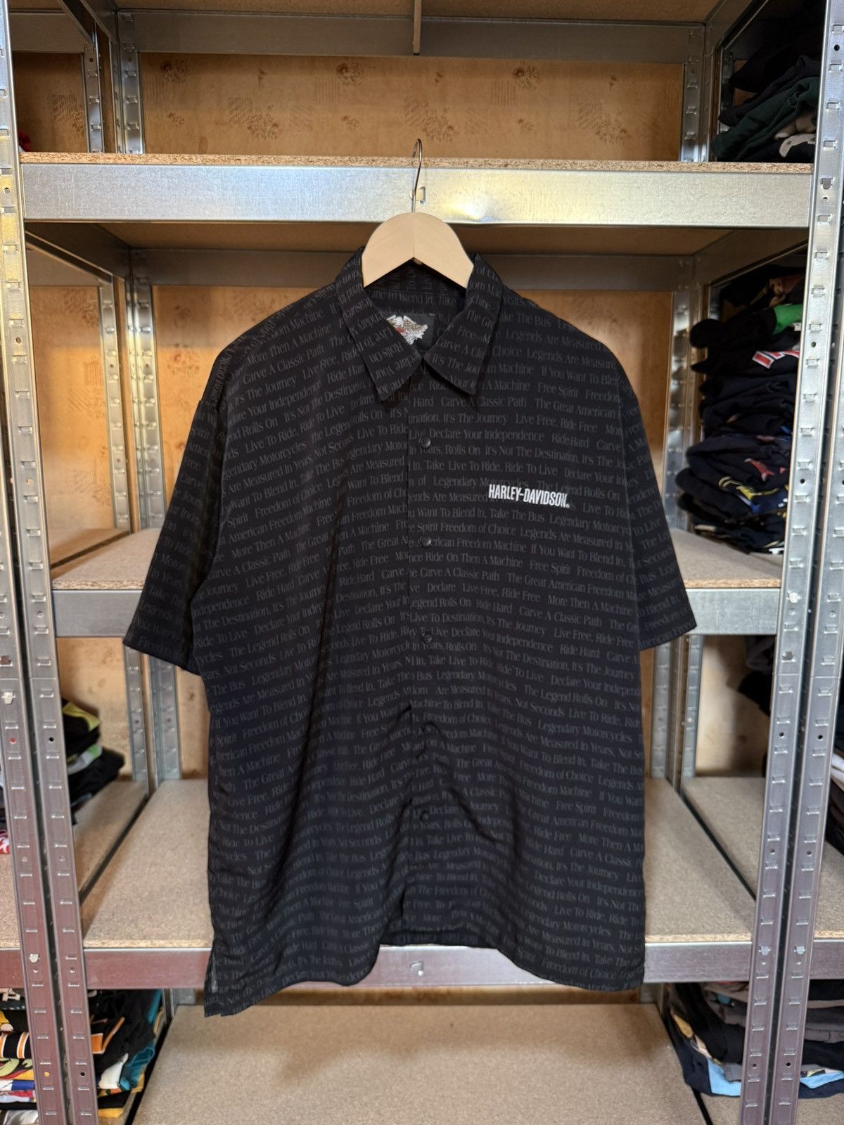 Band Tees × Harley Davidson × Vintage Vintage Harley Davidson Button Short Sleeve Shirt 2000’s Size US XL / EU 56 / 4 - 1 Thumbnail