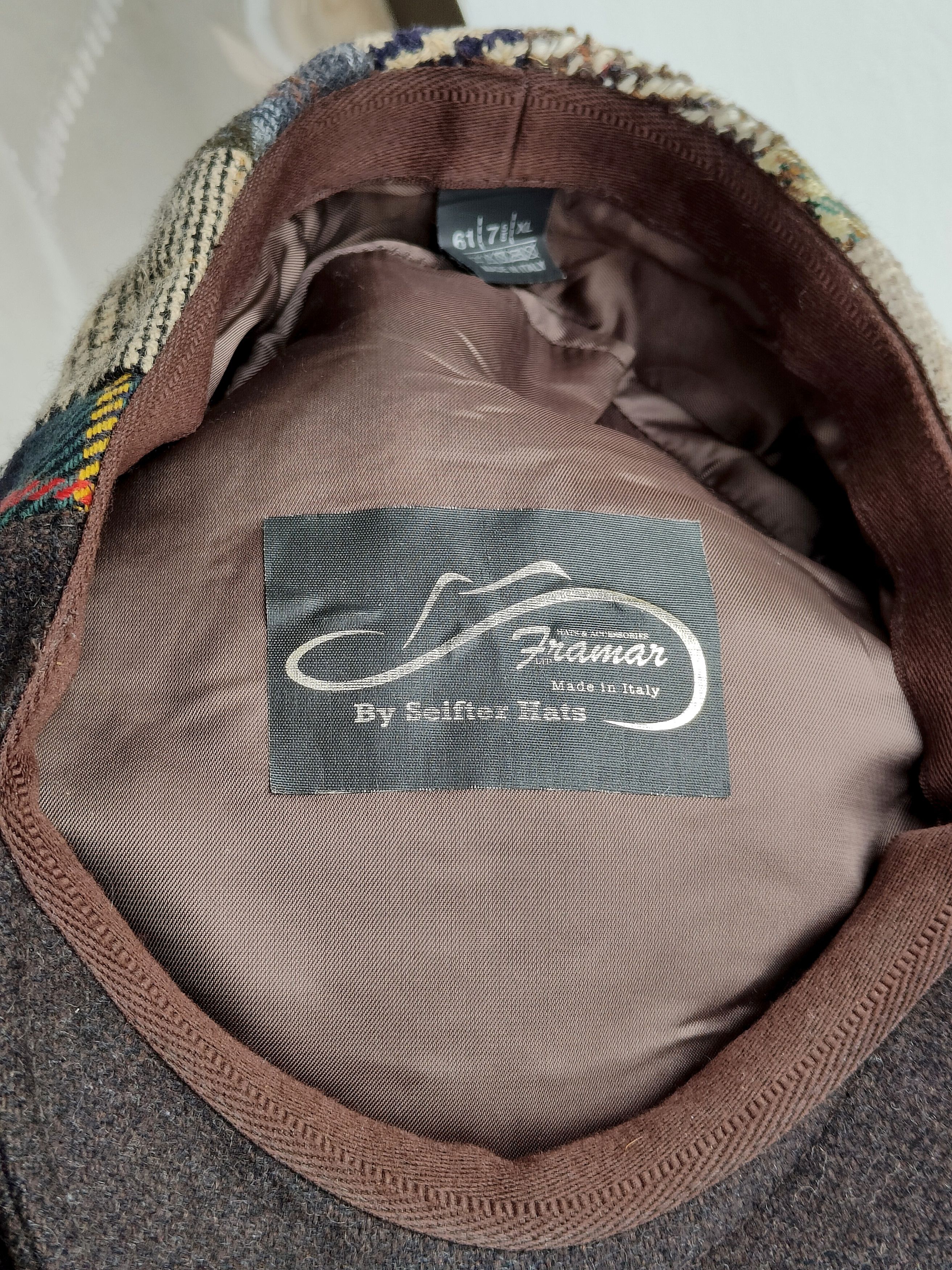 Harris Tweed Woolen Flat Cap Framar by Seifter Hats Italy Newsboy Baker Size ONE SIZE - 6 Thumbnail