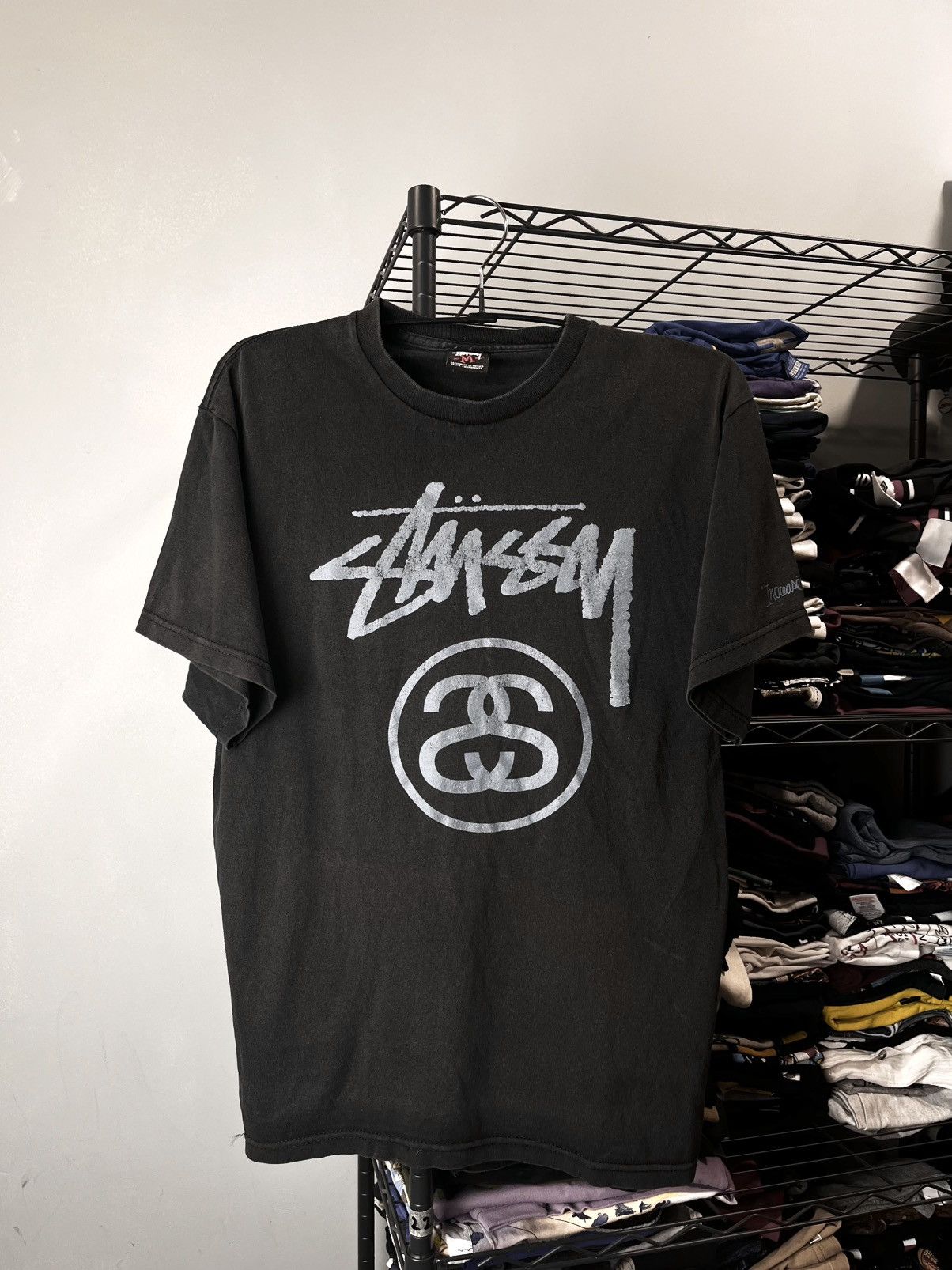 Stussy Vintage Stussy Big Logo Fade Black T Shirt Size US M / EU 48-50 / 2 - 1 Thumbnail