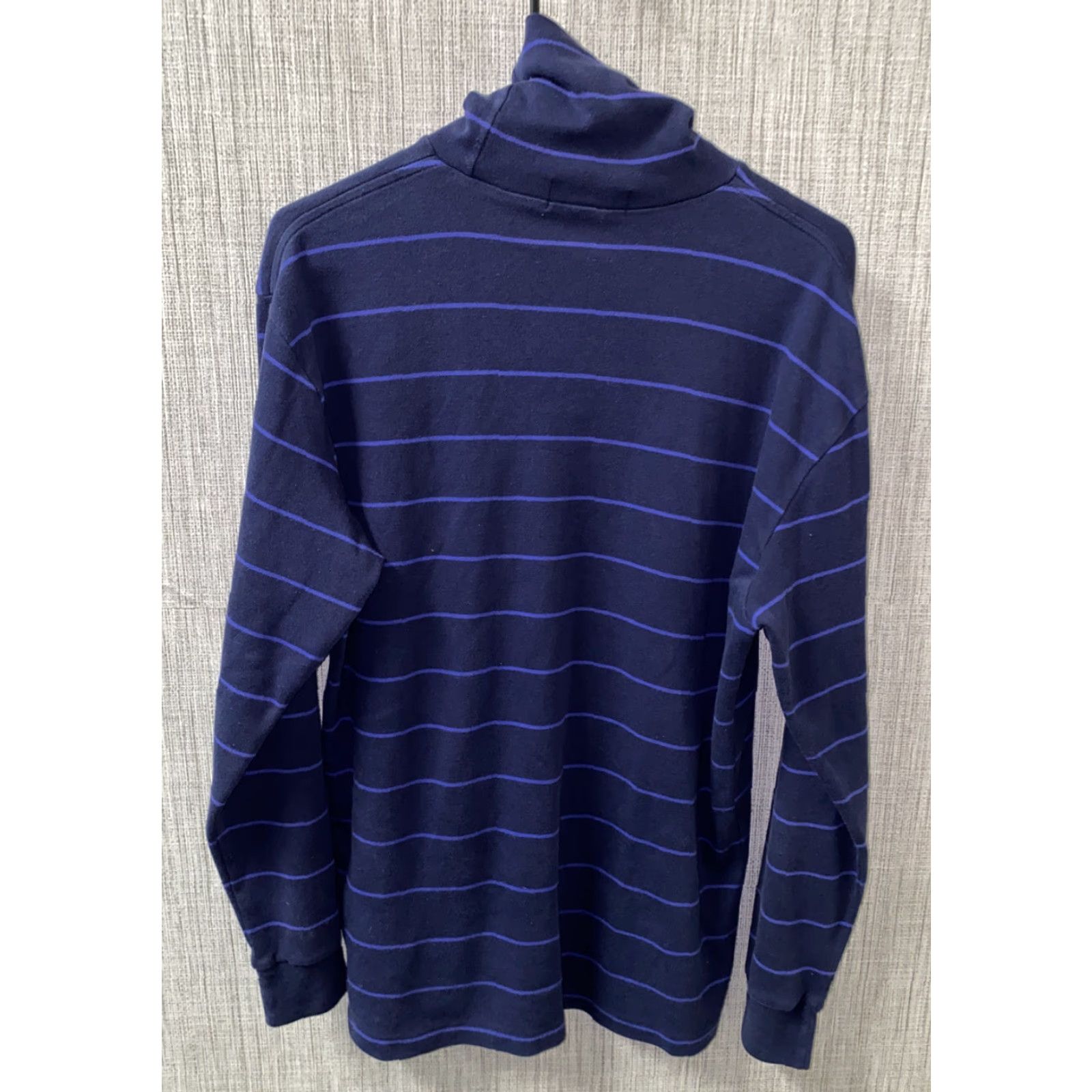 Polo Ralph Lauren Polo Ralph Lauren Mens Blue Striped Moc Neck Shirt M Long Sleeve Casual Cotton Size US M / EU 48-50 / 2 - 5 Thumbnail