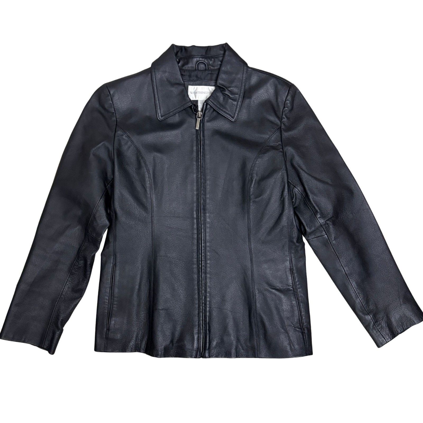 Other WORTHINGTON Leather Coat Y2K Lined Business Jacket Medium Size M / US 6-8 / IT 42-44 - 1 Thumbnail
