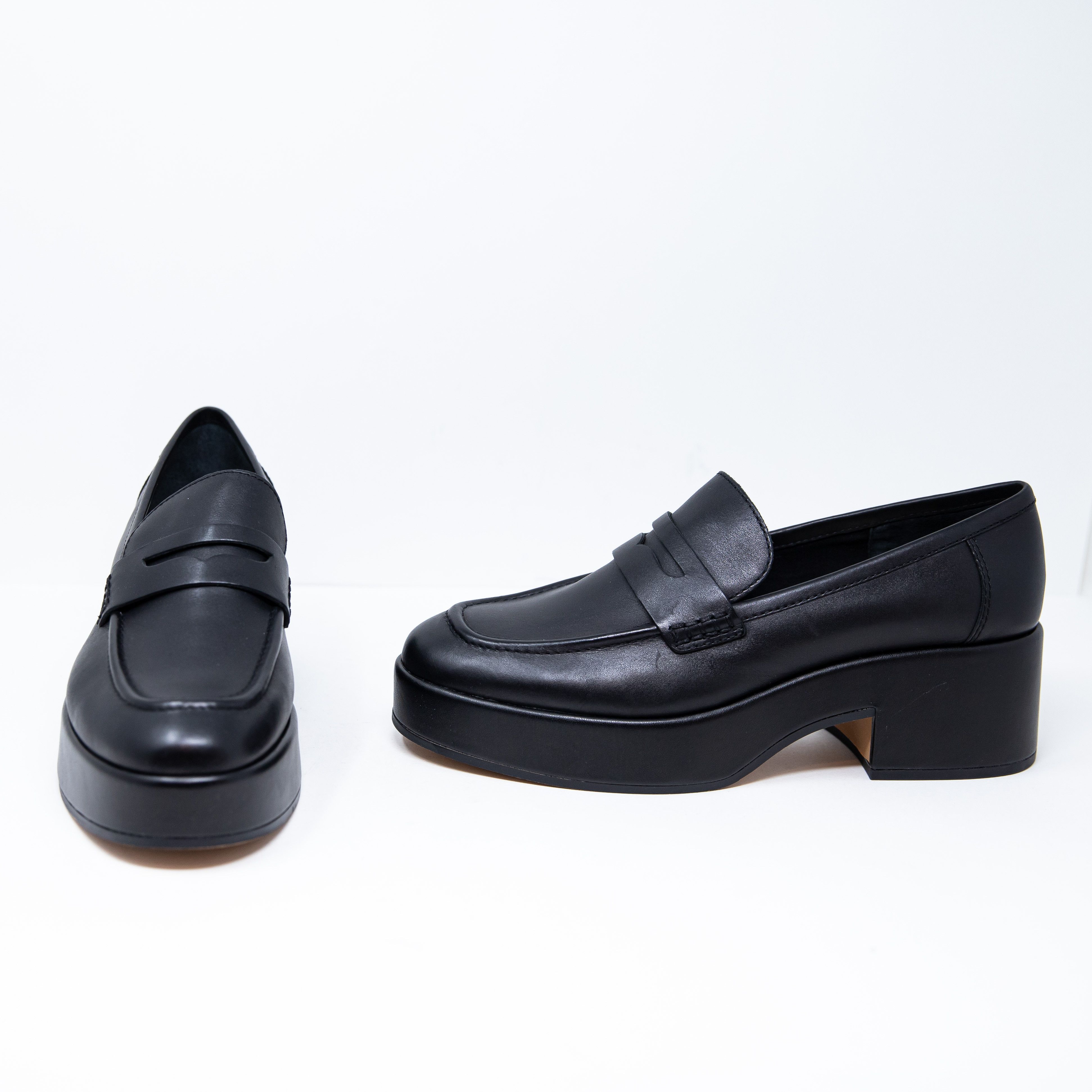 image of New Dolce Vita Yanni Genuine Leather Block Heel Shoes in Black, Women's (Size 11)