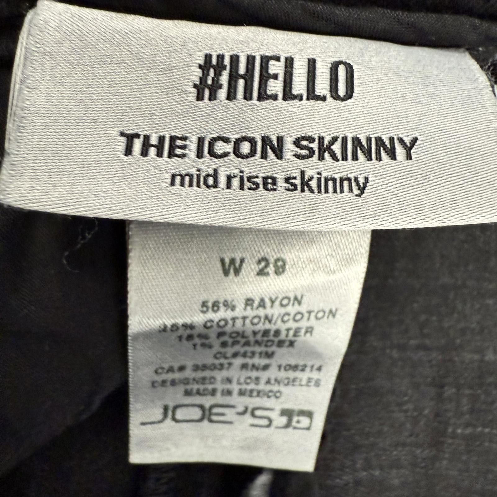 Designer Joe's The Icon Mid Rise Skinny Jeans Premium Denim - W 29 Size 27" / US 4 / IT 40 - 9 Thumbnail