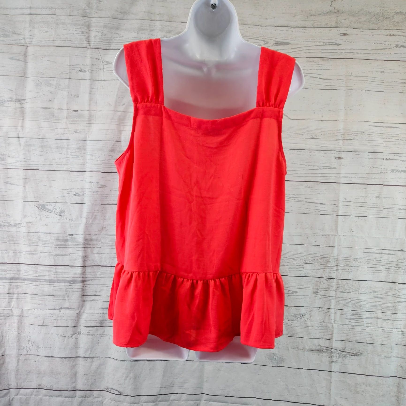 Loft VINTAGE? No. (Skip) Ann Taylor LOFT Womens Top Sz Large Solid Pink Sleeveless Square Neck Tank Shirt Ladies? Size L / US 10 / IT 46 - 4 Thumbnail
