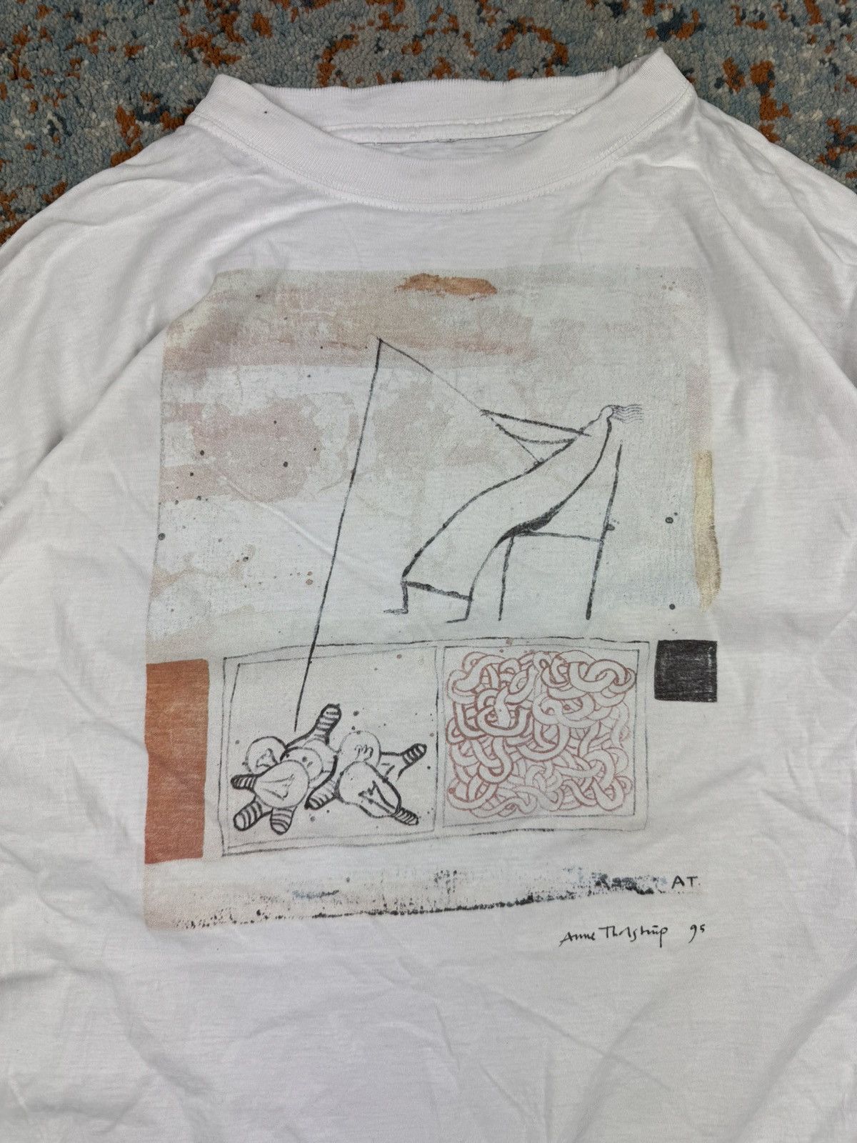 Vintage Rare Vintage 1995 Anne Tholstrup painting art graphic tee Size US XL / EU 56 / 4 - 4 Thumbnail