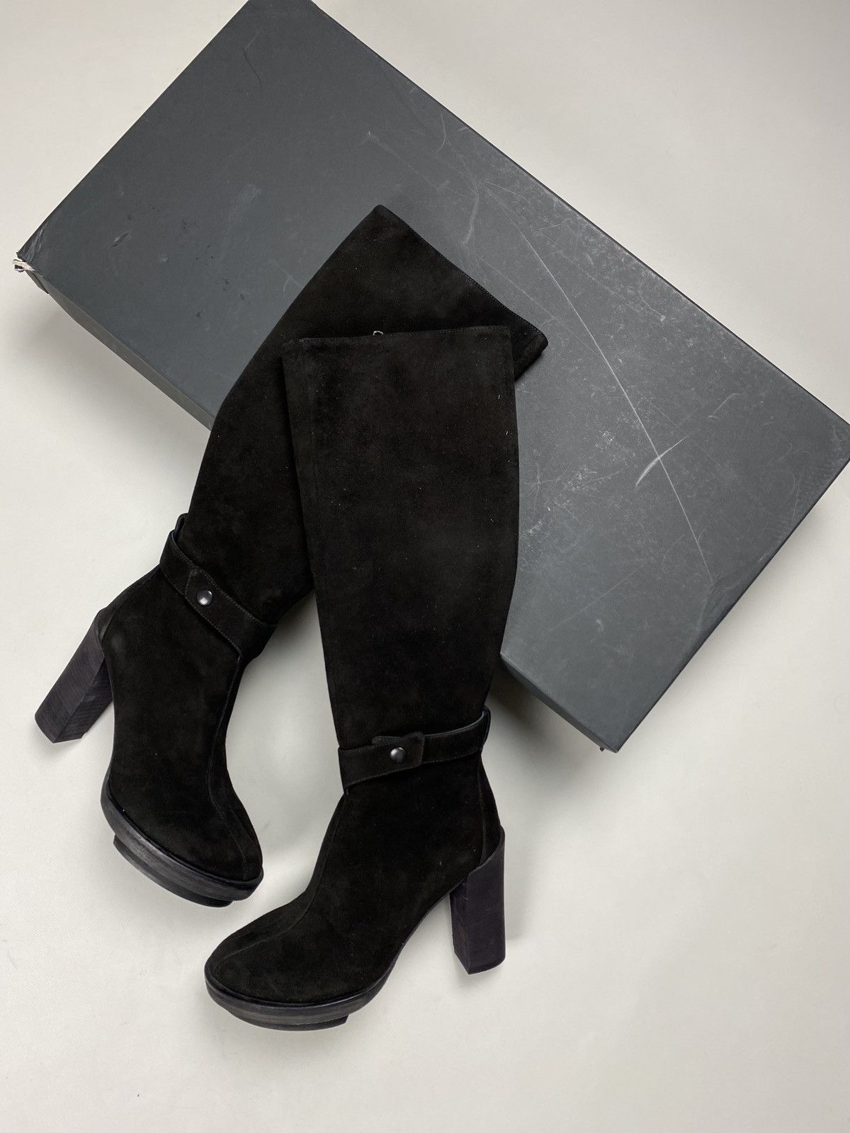 Ann Demeulemeester New! Ann Demeulemeester suede over the knee heeled boots Size US 7.5 / IT 37.5 - 2 Thumbnail