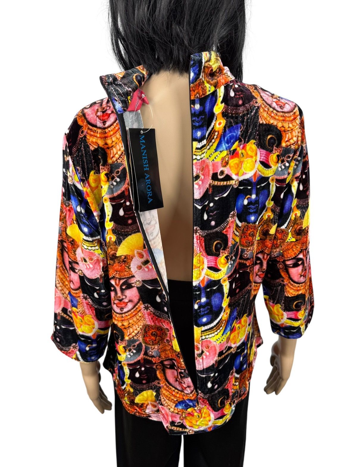 Manish Arora Manish Arora Printed Blouse 100% Silk Mock Neck India size L Size L / US 10 / IT 46 - 8 Thumbnail