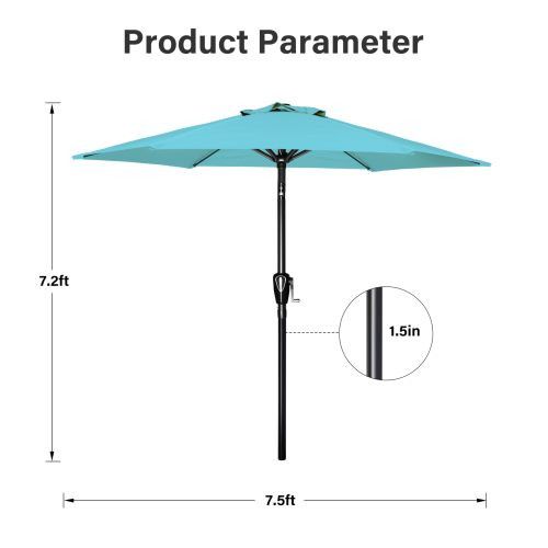 Designer × Homemade 7.5ft Patio Outdoor Table Market Yard Umbrella with Push But Size US L / EU 52-54 / 3 - 6 Thumbnail