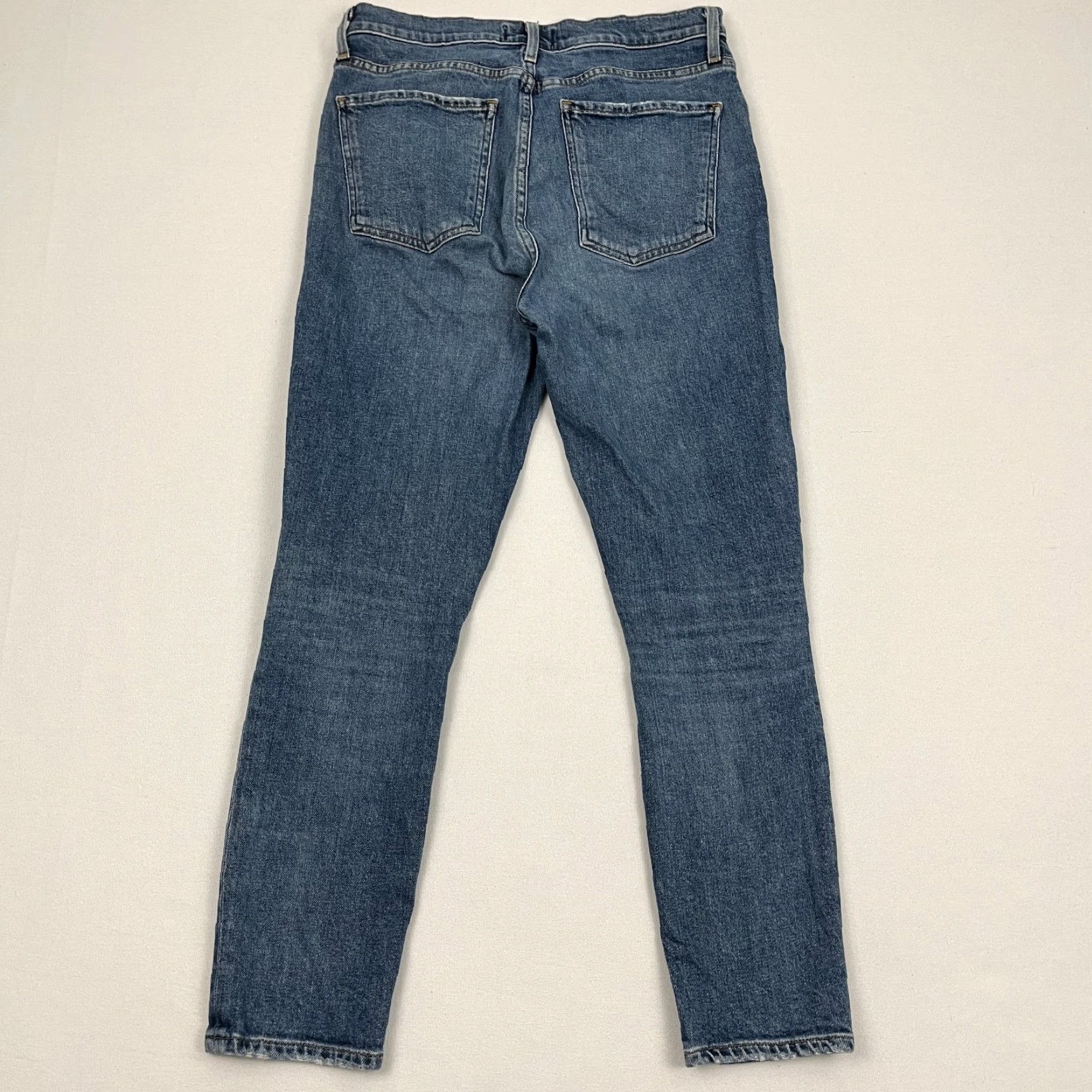 Agolde AGOLDE Nico Jeans Slim High Rise Blue Denim Stretch Button Fly W28 L26 Women Size 28 Straight Inseam 26 Solid Pattern Vintage No Size 28" / US 6 / IT 42 - 7 Thumbnail